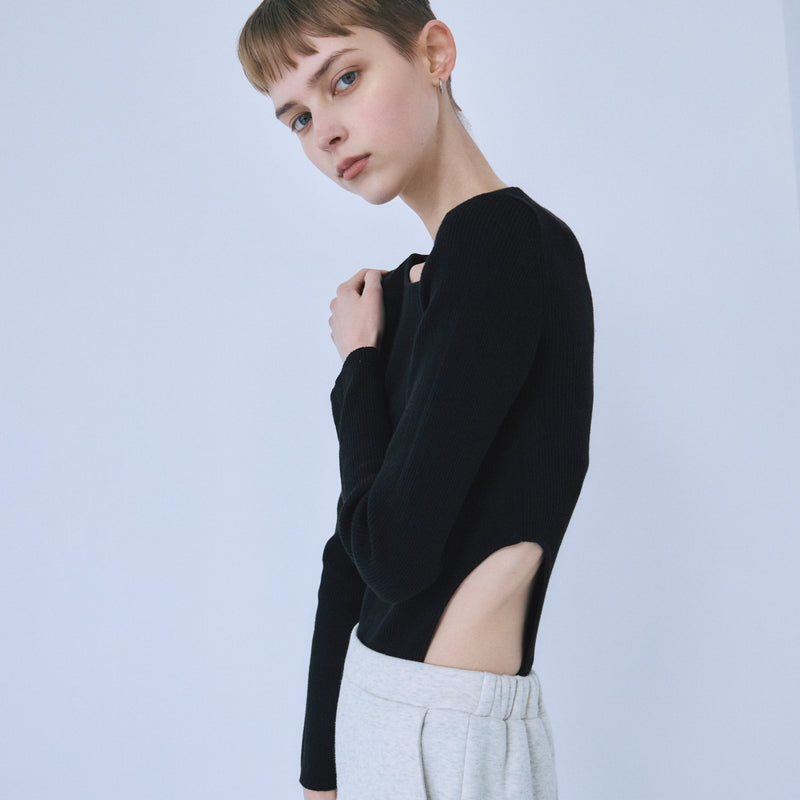 Linen combination side cut body suit
