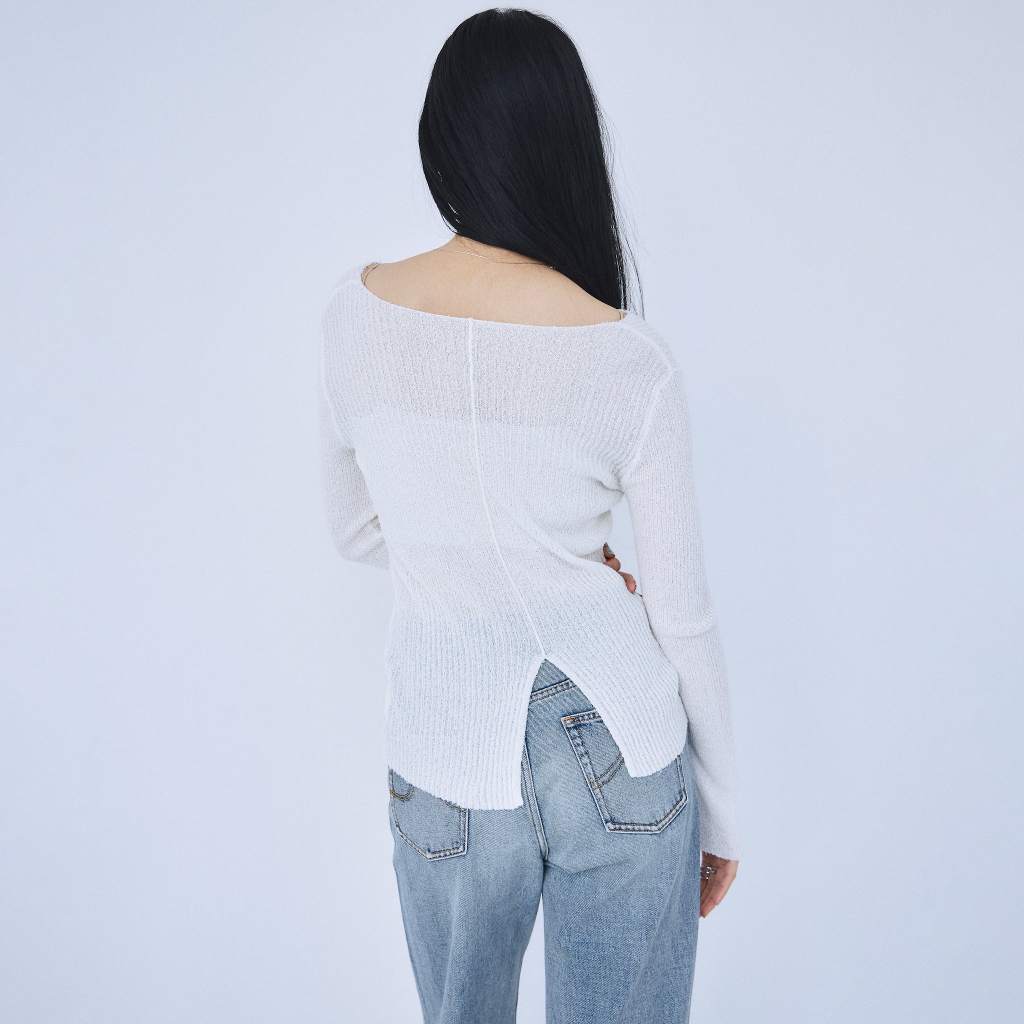 今季新品 完売sea room lynn ネップシアービスチェラインRIBニット ネップシアービスチェラインRIBニット