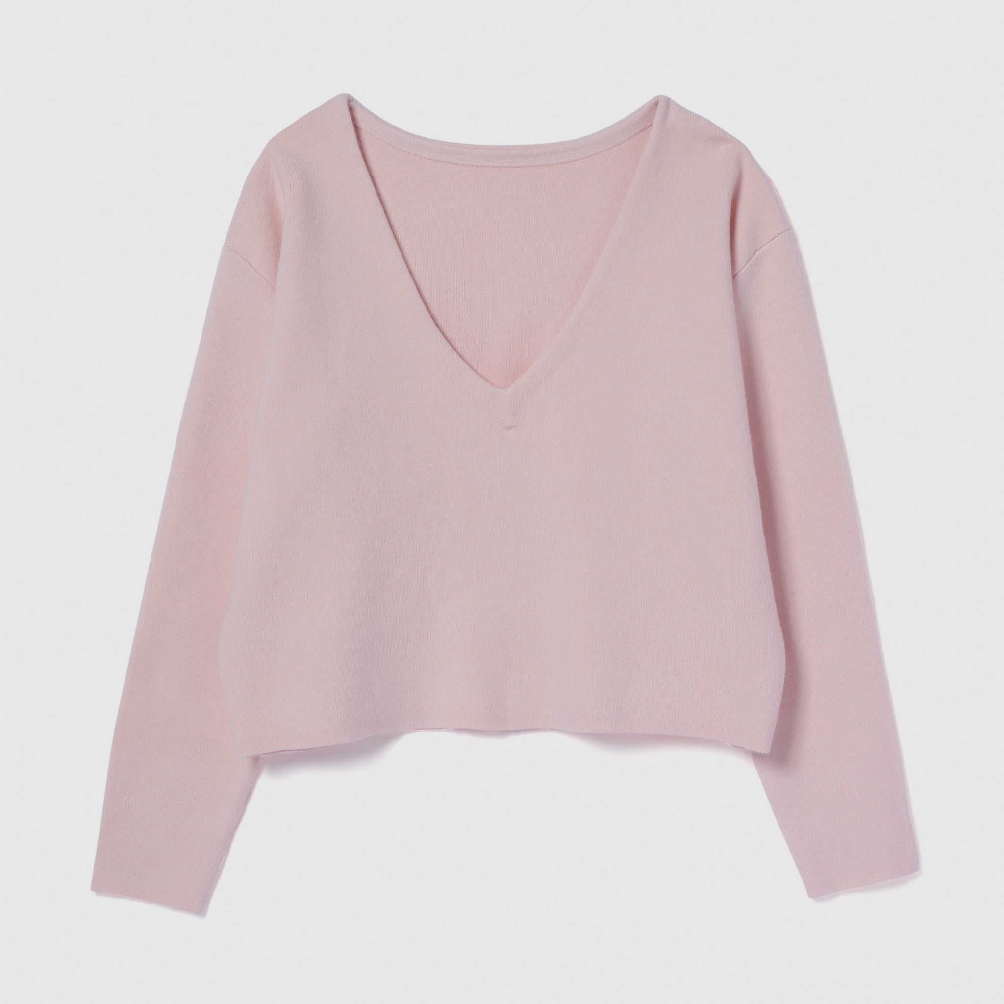 Smooth jacquard V-neck top