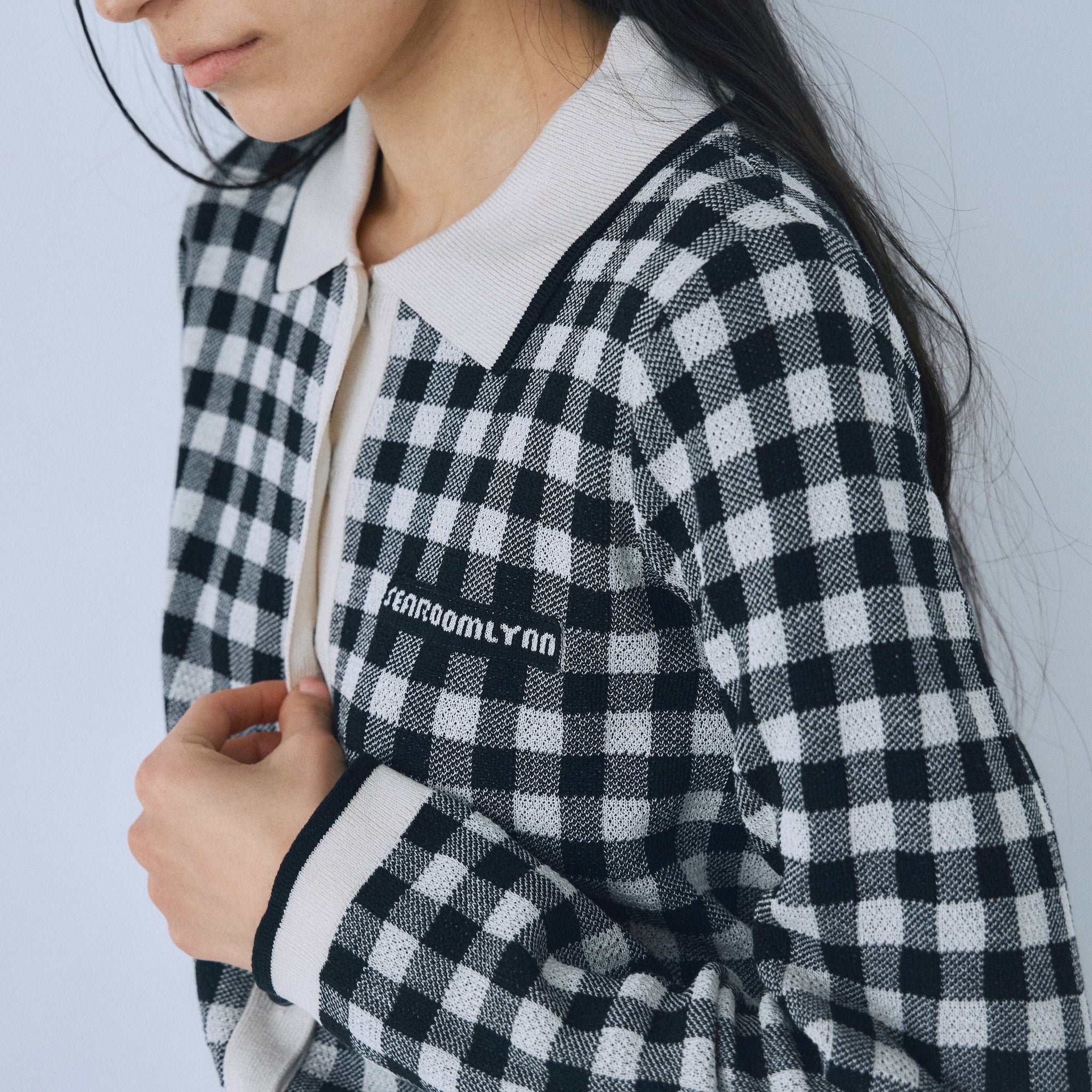 ギンガムチェックcollarニットカーディガン