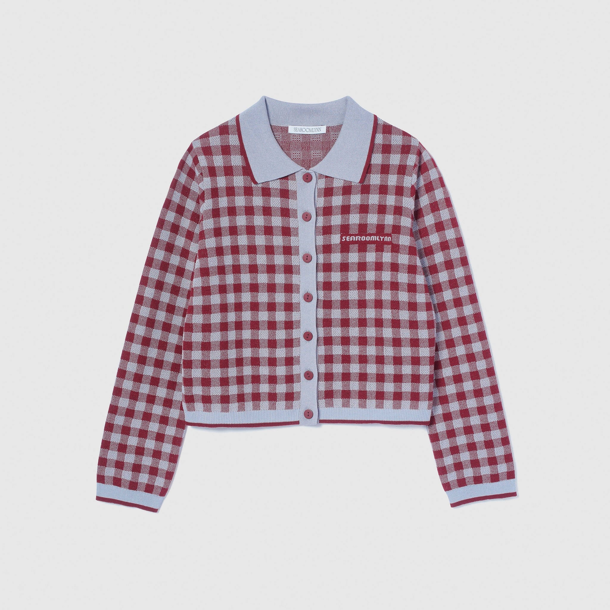 ギンガムチェックcollarニットカーディガン