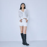 セーラーcollar Knit Zipカーディガン