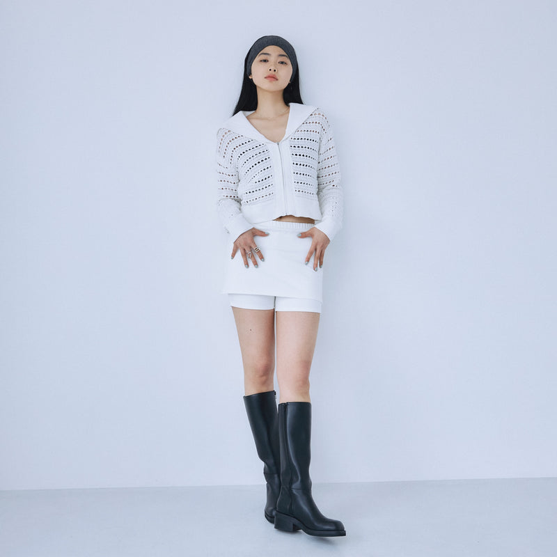 セーラーcollar Knit Zipカーディガン