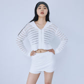 セーラーcollar Knit Zipカーディガン