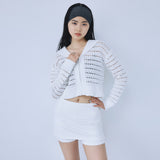 セーラーcollar Knit Zipカーディガン