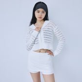 セーラーcollar Knit Zipカーディガン