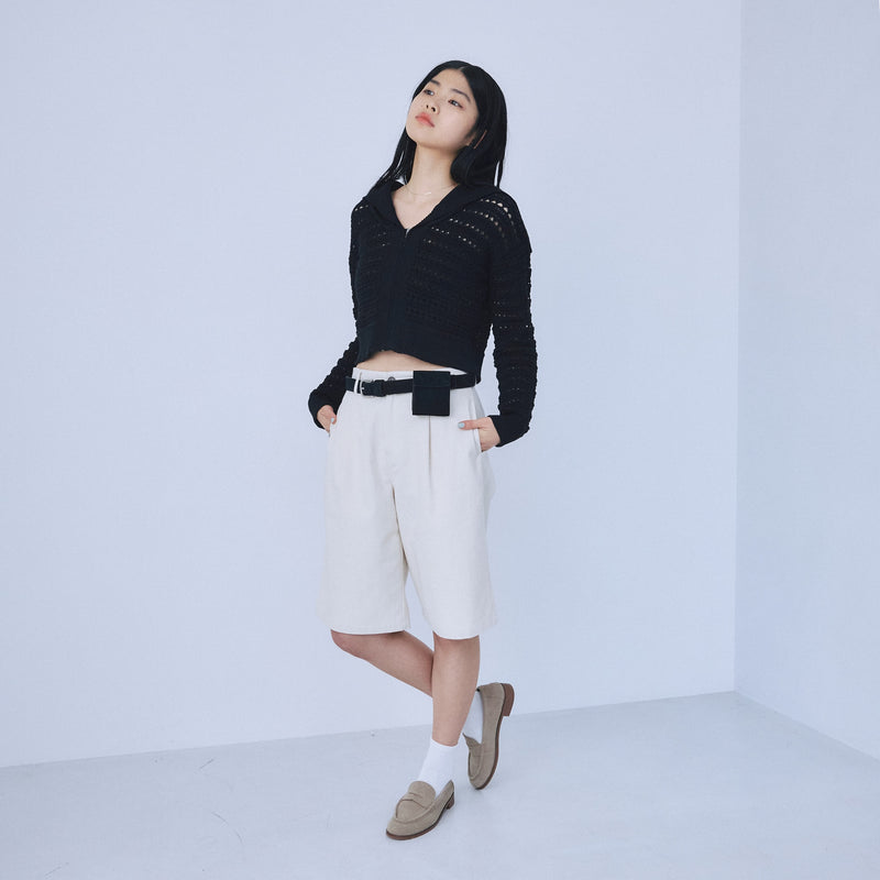 セーラーcollar Knit Zipカーディガン