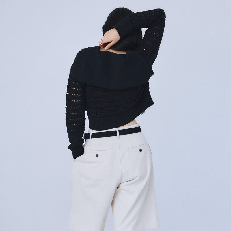 セーラーcollar Knit Zipカーディガン