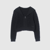 セーラーcollar Knit Zipカーディガン