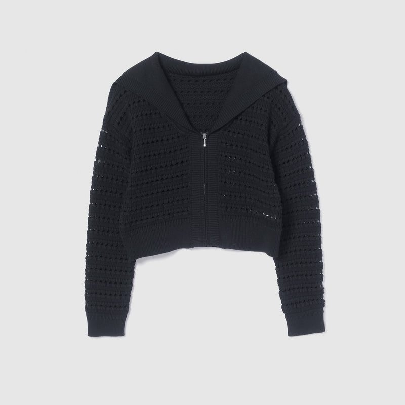 セーラーcollar Knit Zipカーディガン