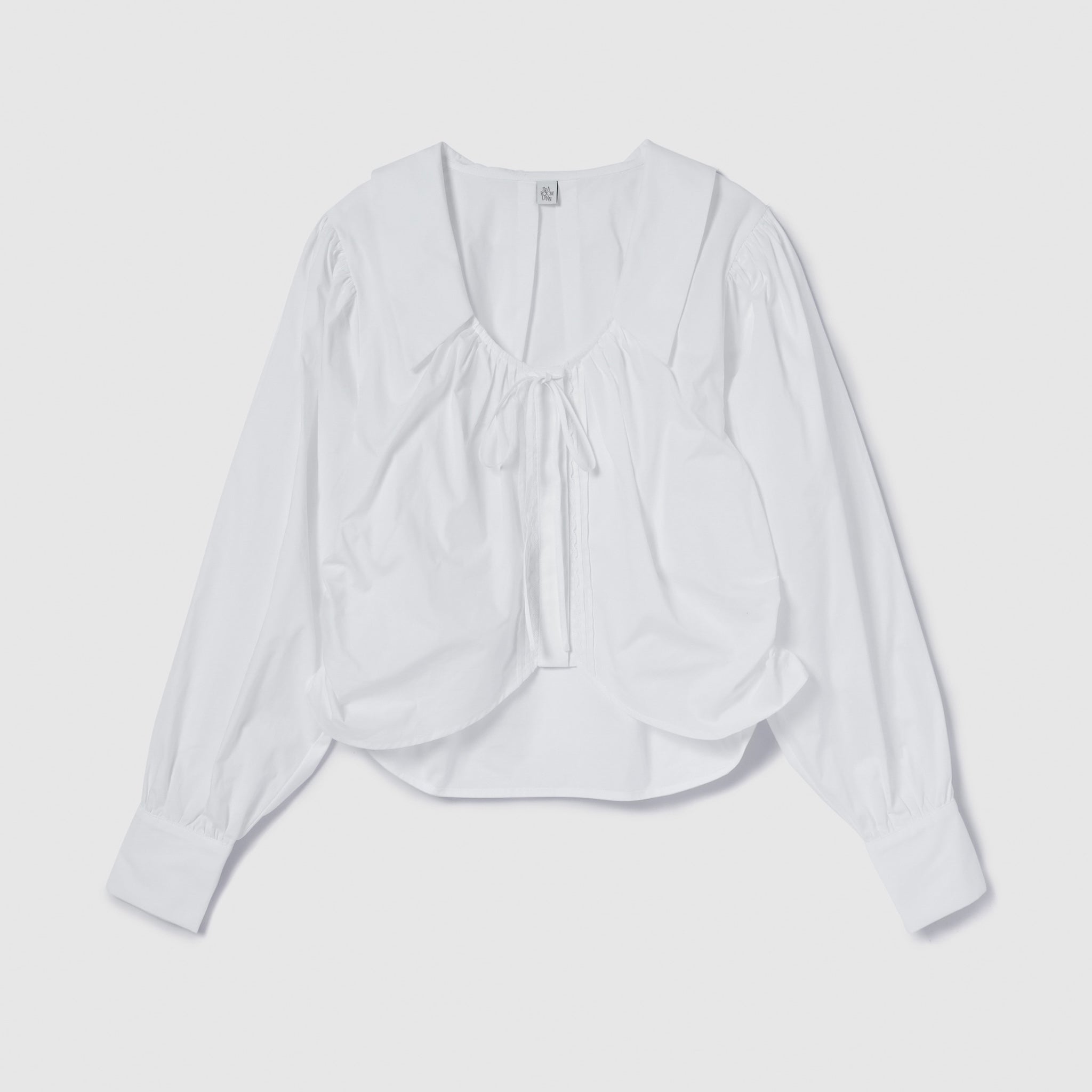 ピンタックLaceギャザーショートシャツ