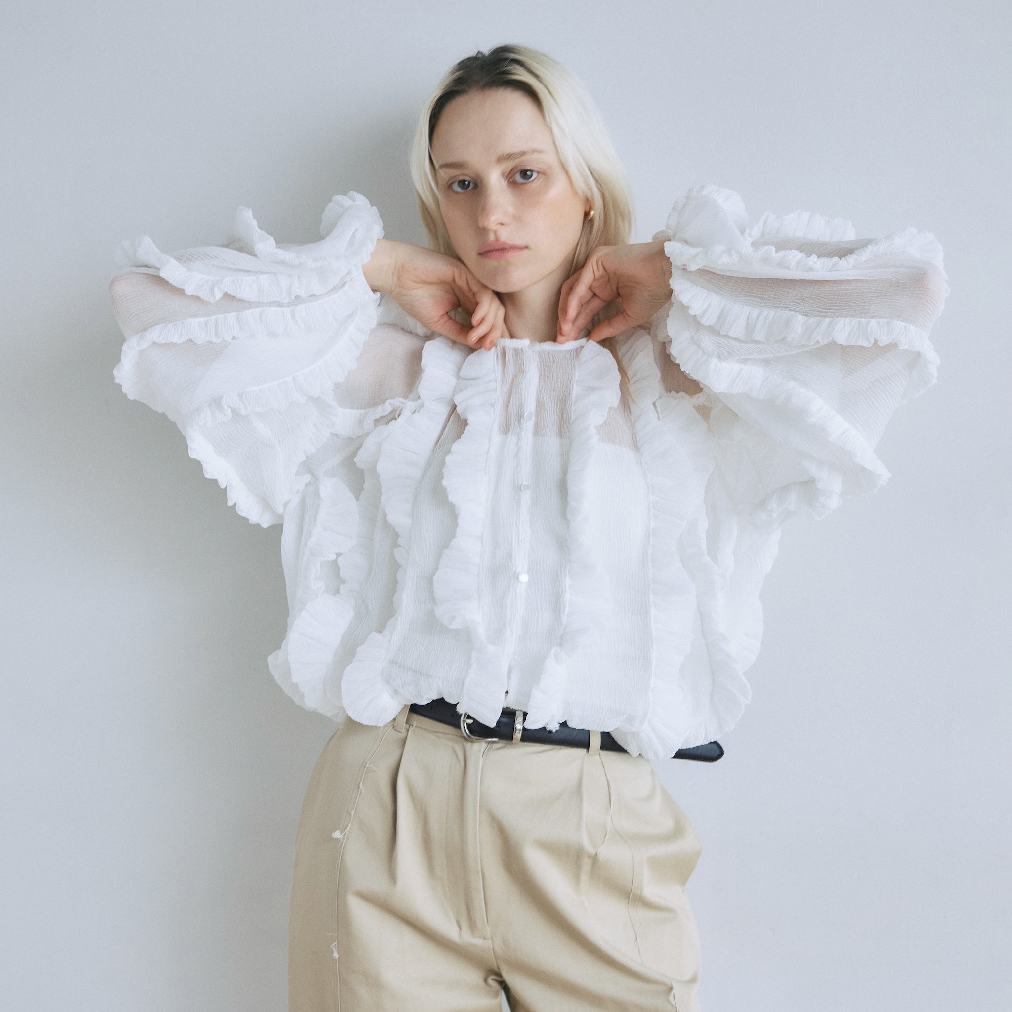 Random Fin ジョーゼットカーディガン