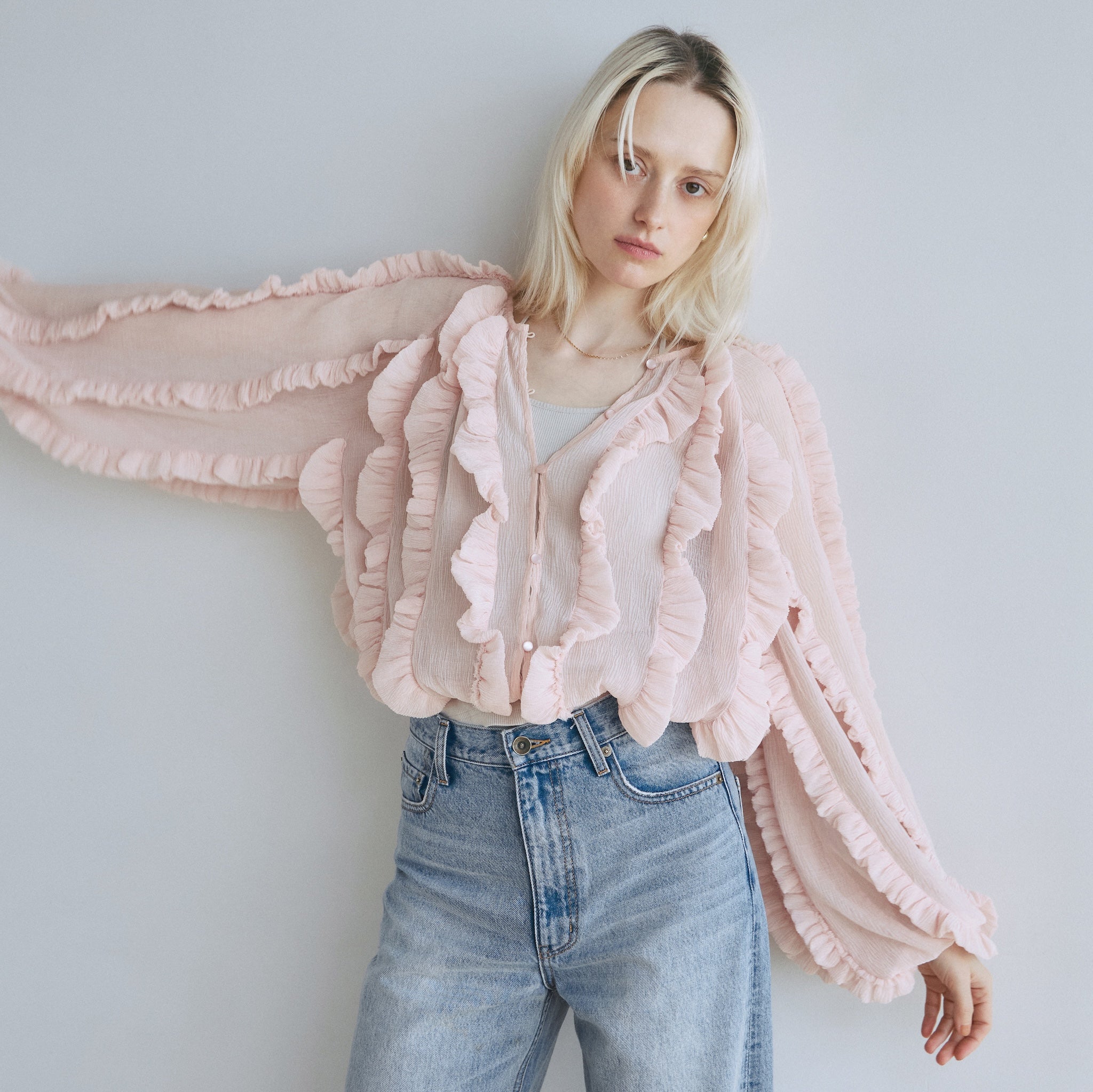 Random Fin ジョーゼットカーディガン