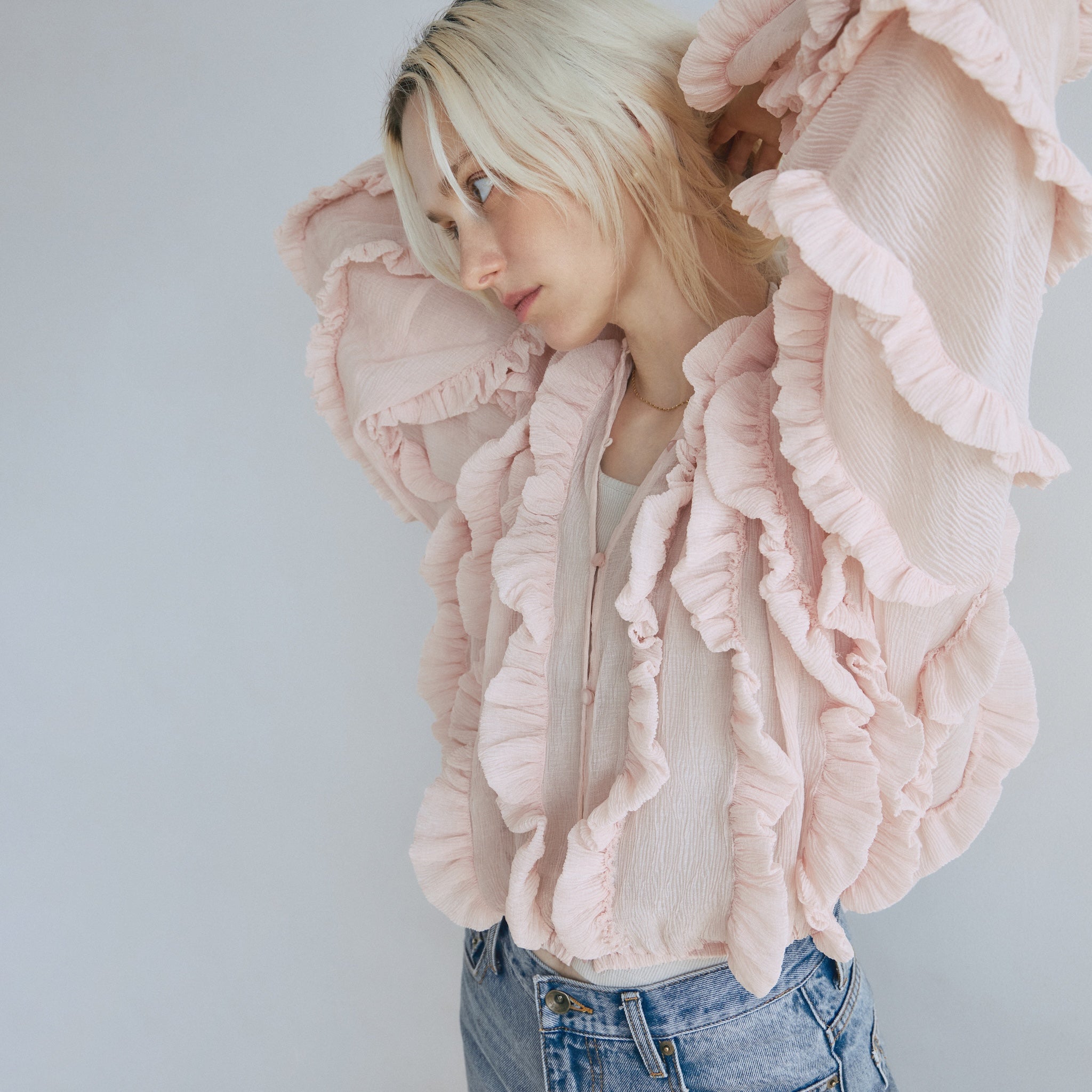 Random Fin ジョーゼットカーディガン