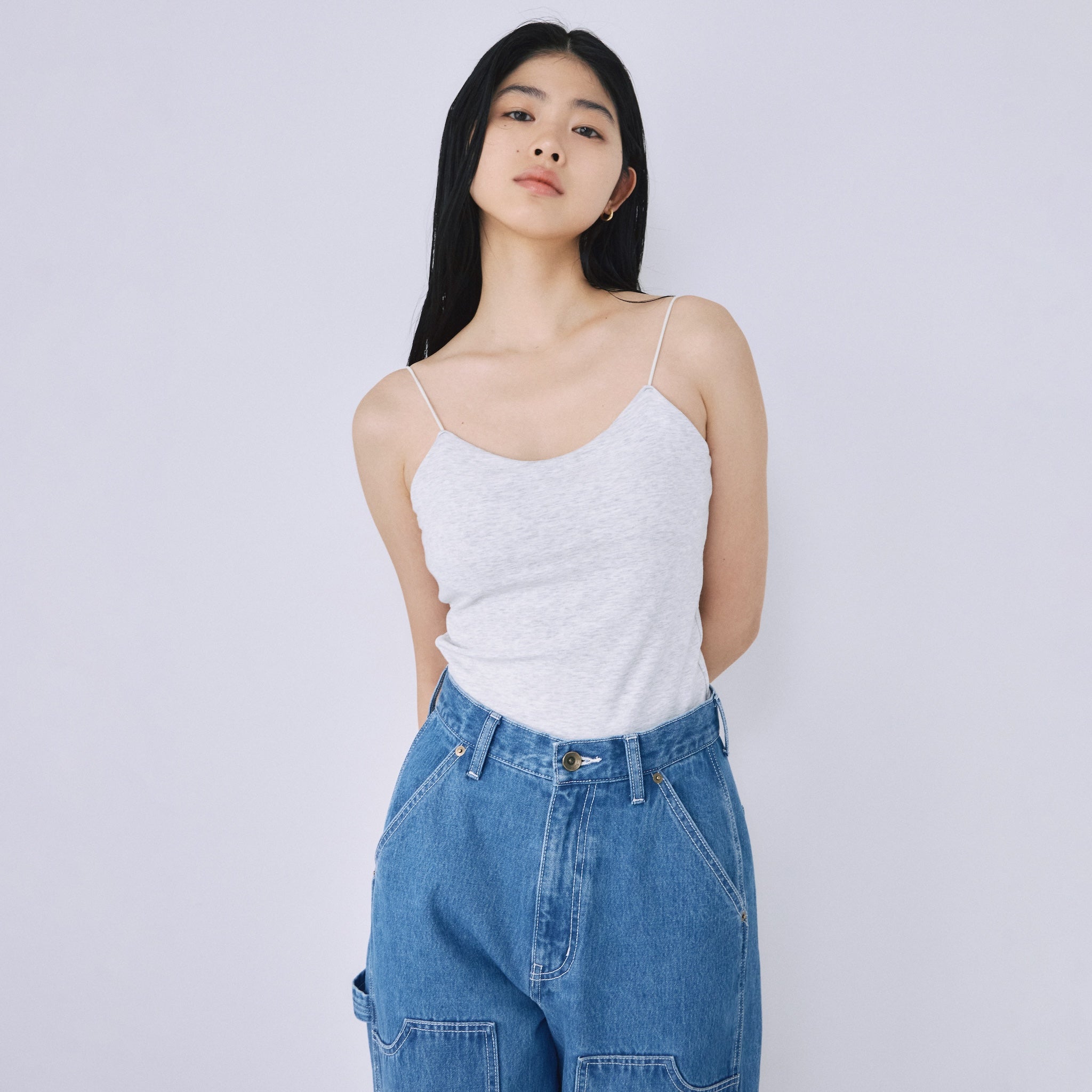 searoomlynnFitパッドマシュマロスクエアBRAタンク ホワイト FitパッドマシュマロスパゲッティBRAキャミ