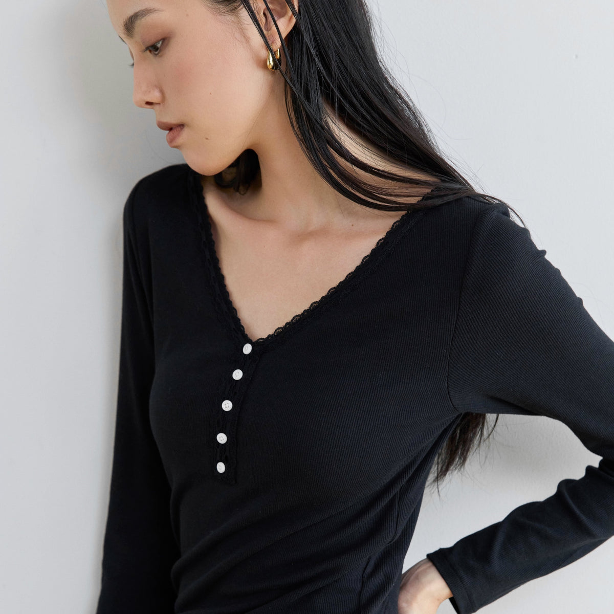 FitパッドマシュマロSoft RIBロングスリーブ