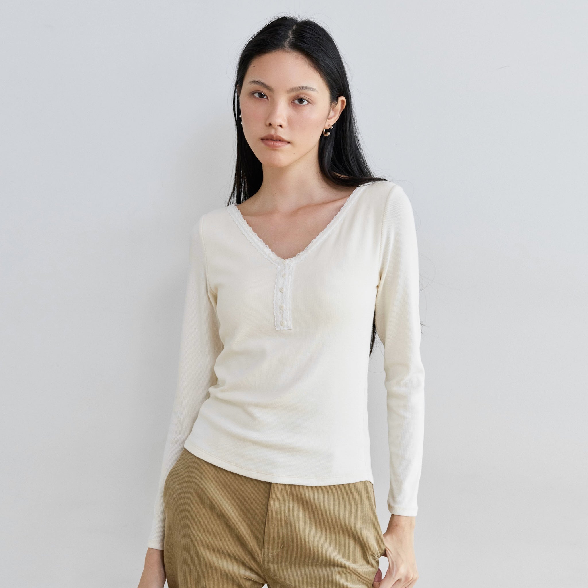 SeaRoomlynn FitパッドマシュマロSoft RIBロングスリーブ S FitパッドマシュマロSoft RIBロングスリーブ