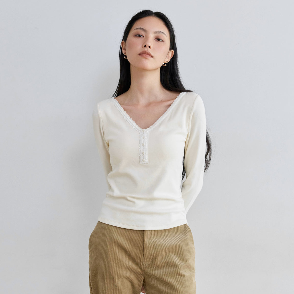 FitパッドマシュマロSoft RIBロングスリーブ