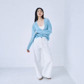 Merino Wool V-neck Knit Top
