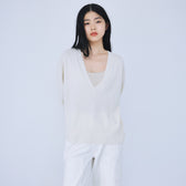 Merino Wool V-neck Knit Top