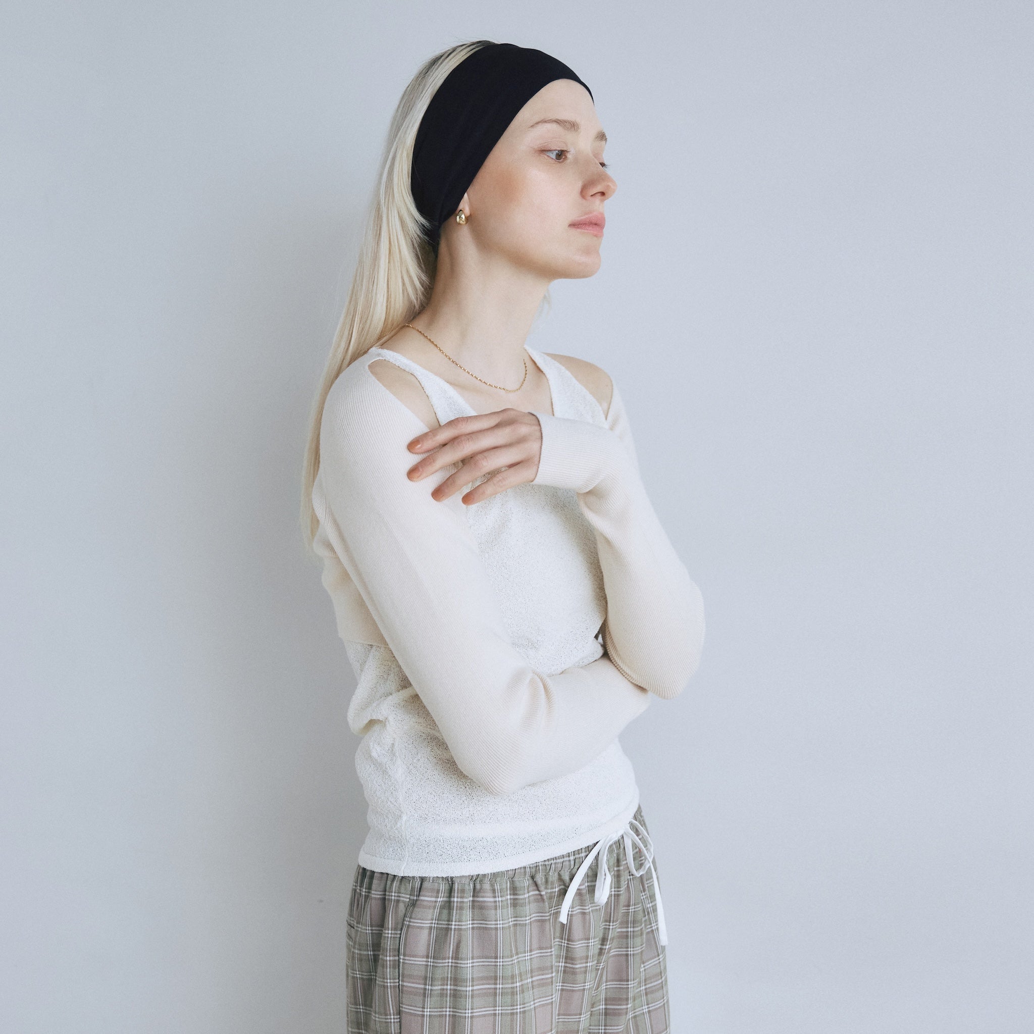 Double Yarn Layered Knit トップス