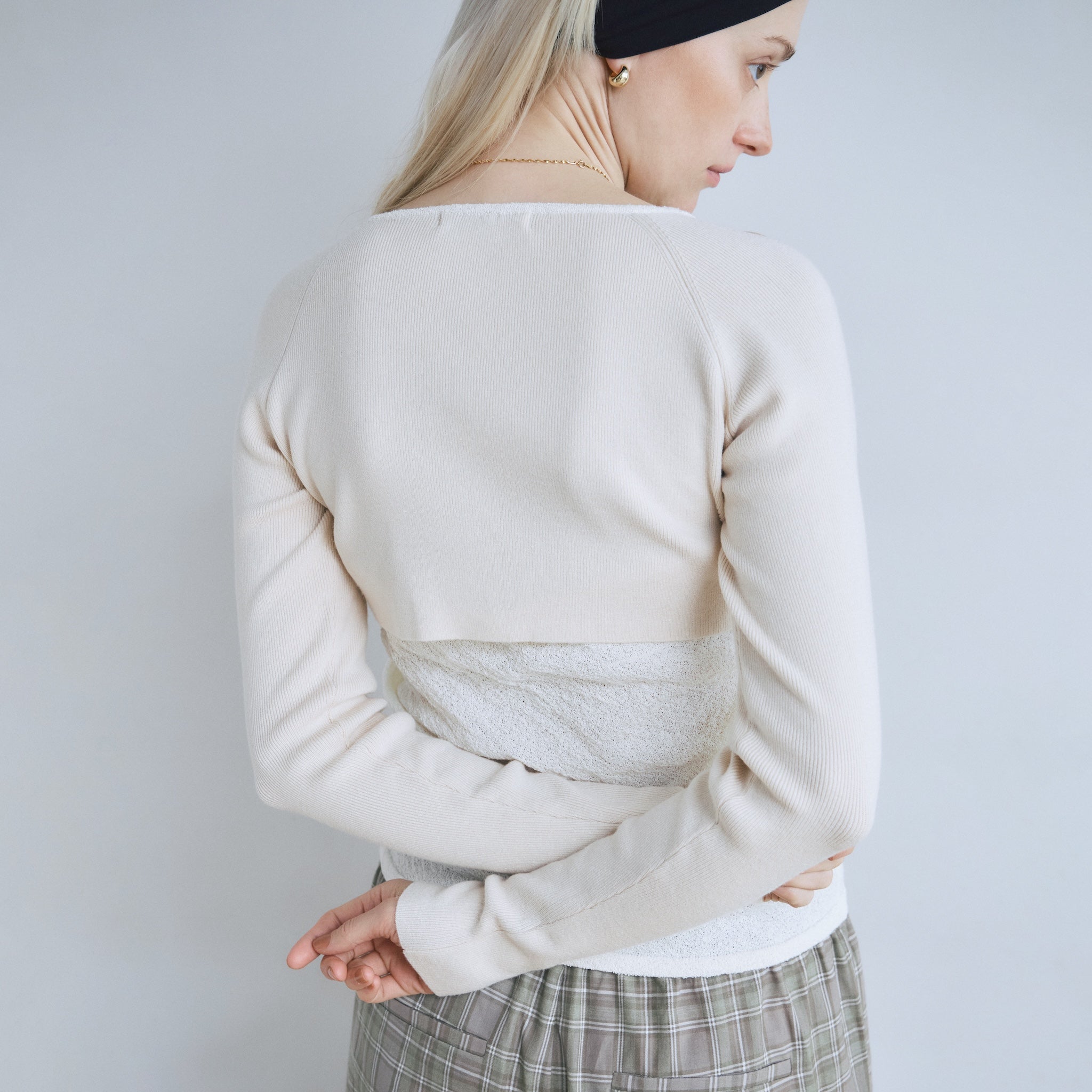 Double Yarn Layered Knit トップス