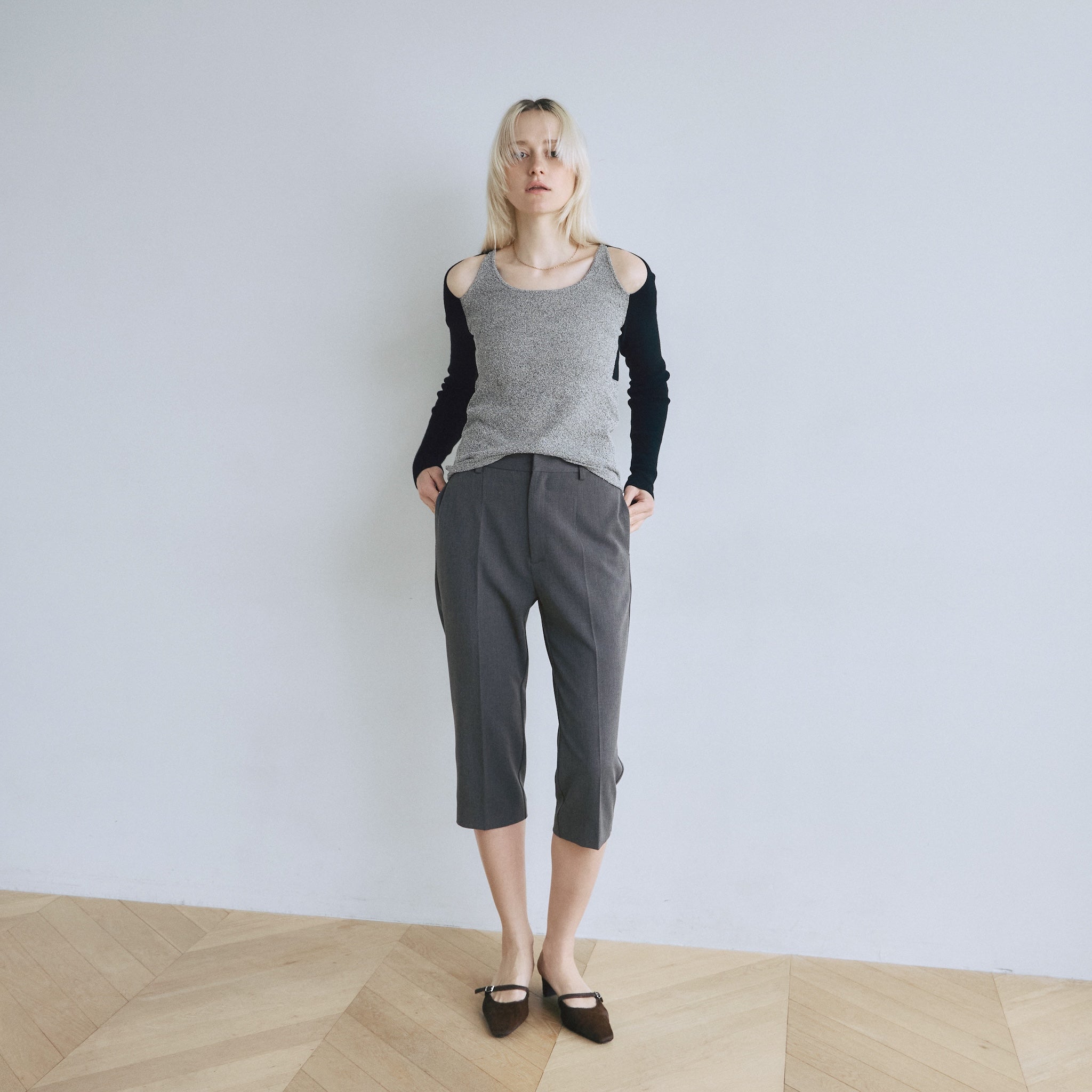 Double Yarn Layered Knit トップス
