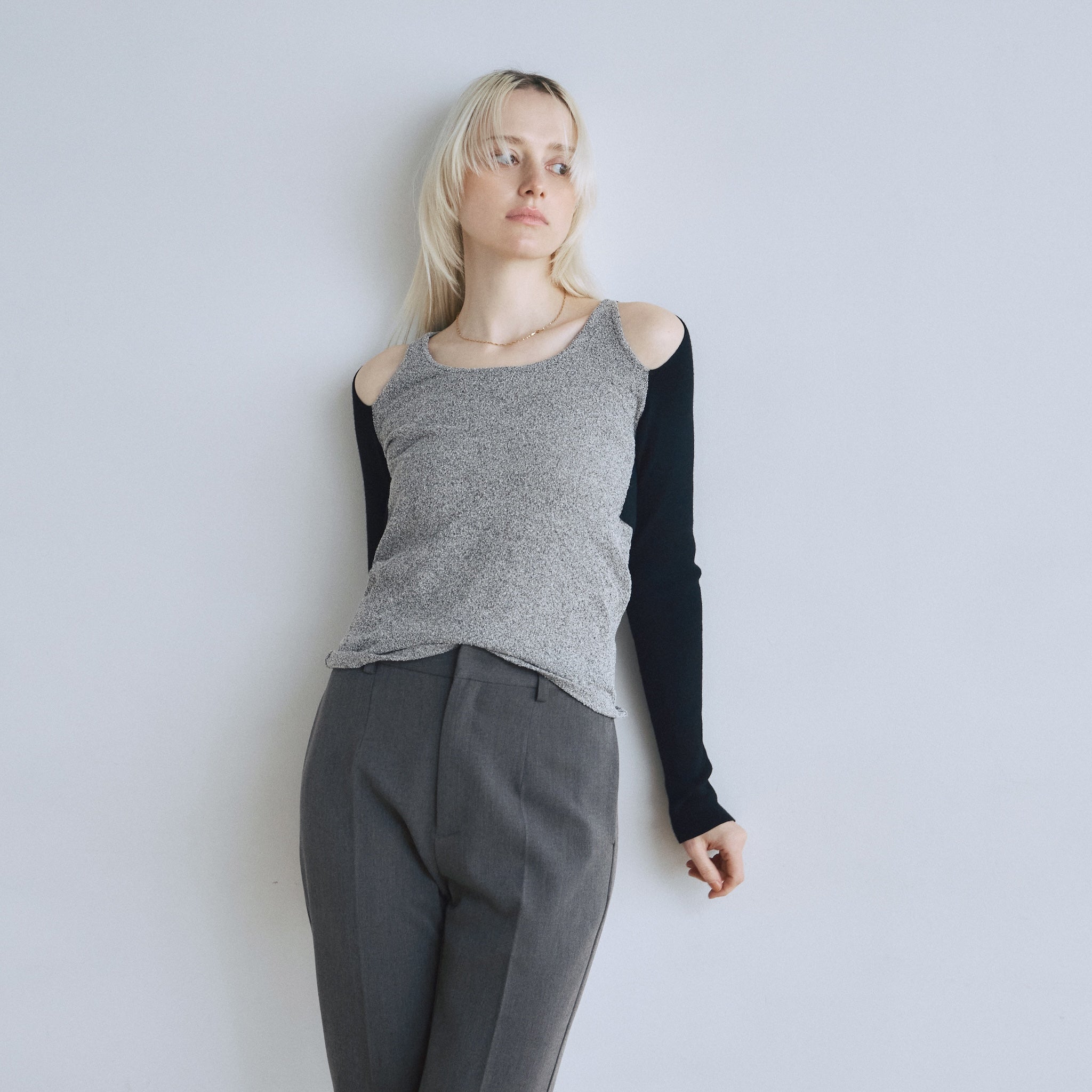 Double Yarn Layered Knit トップス