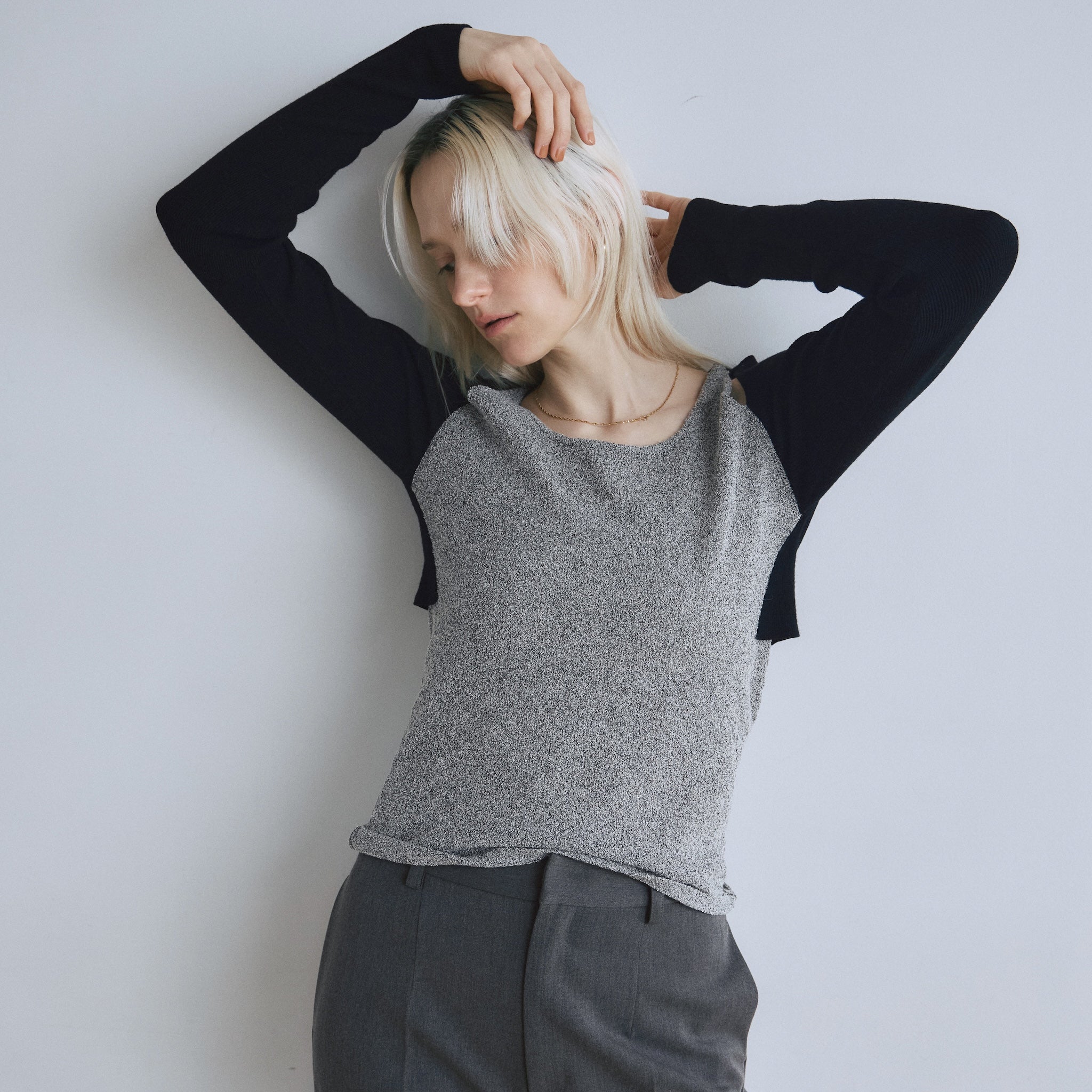 Double Yarn Layered Knit トップス