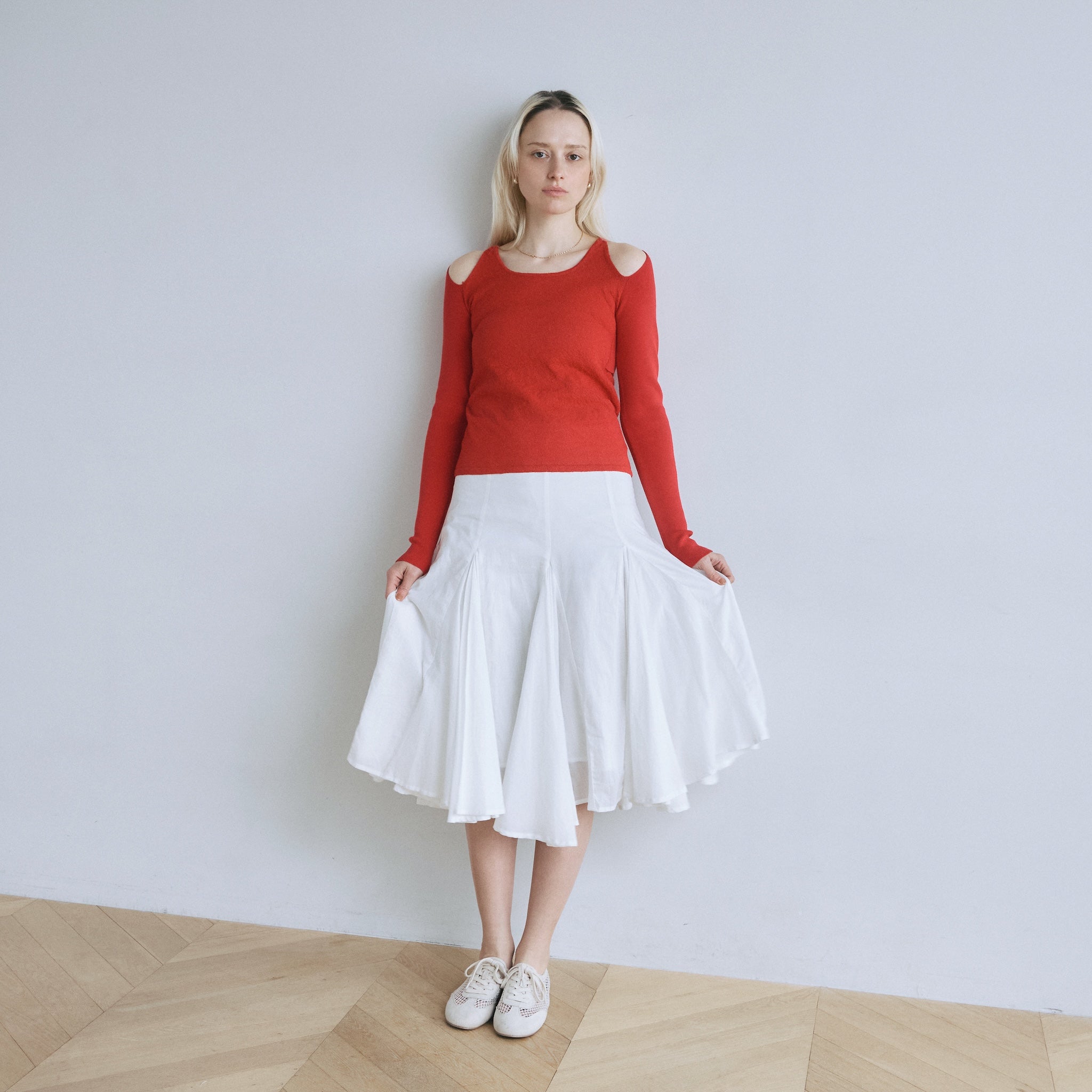 Sea Room Lynn collab 2pieceレイヤードトップス Double Yarn Layered Knit トップス
