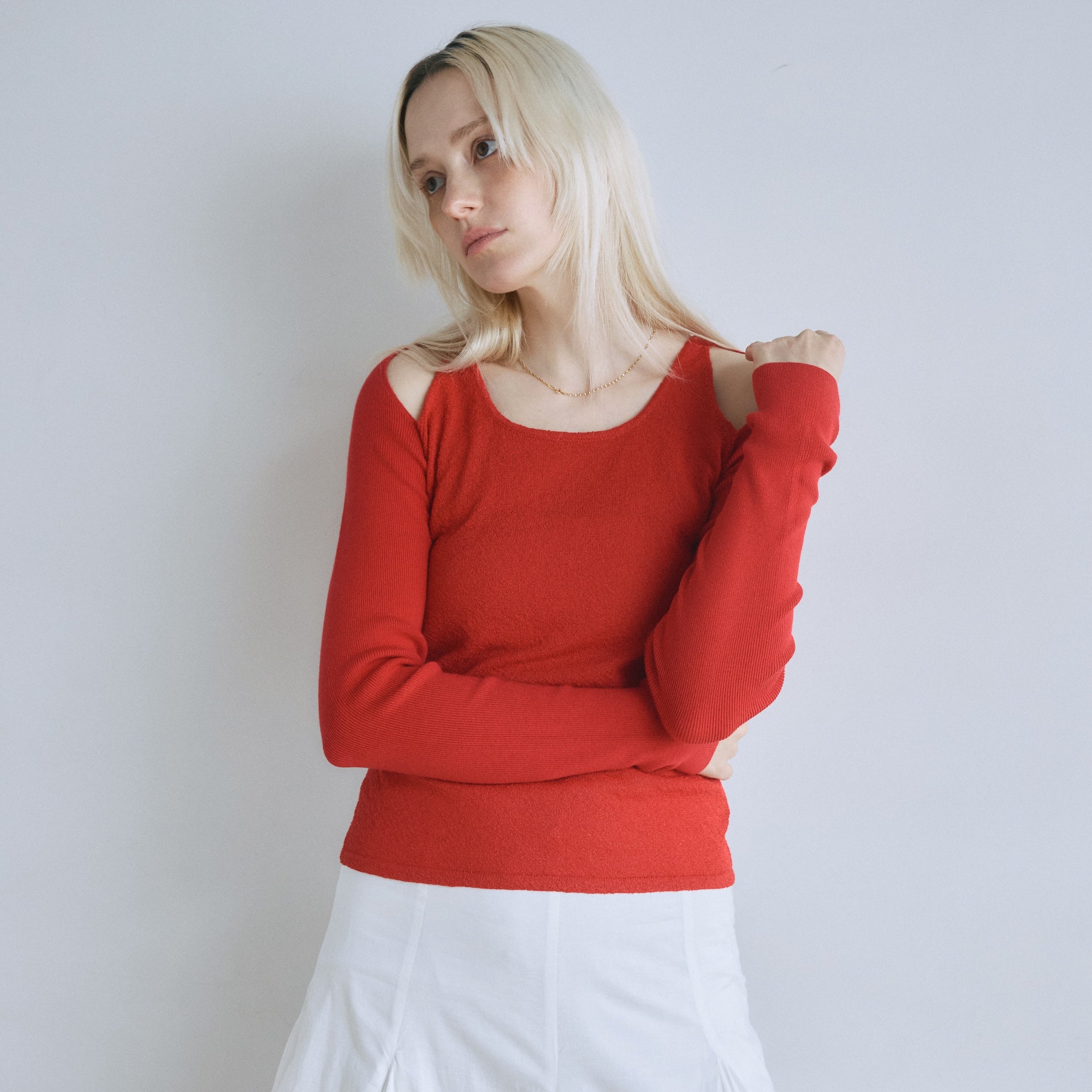 Double Yarn Layered Knit トップス