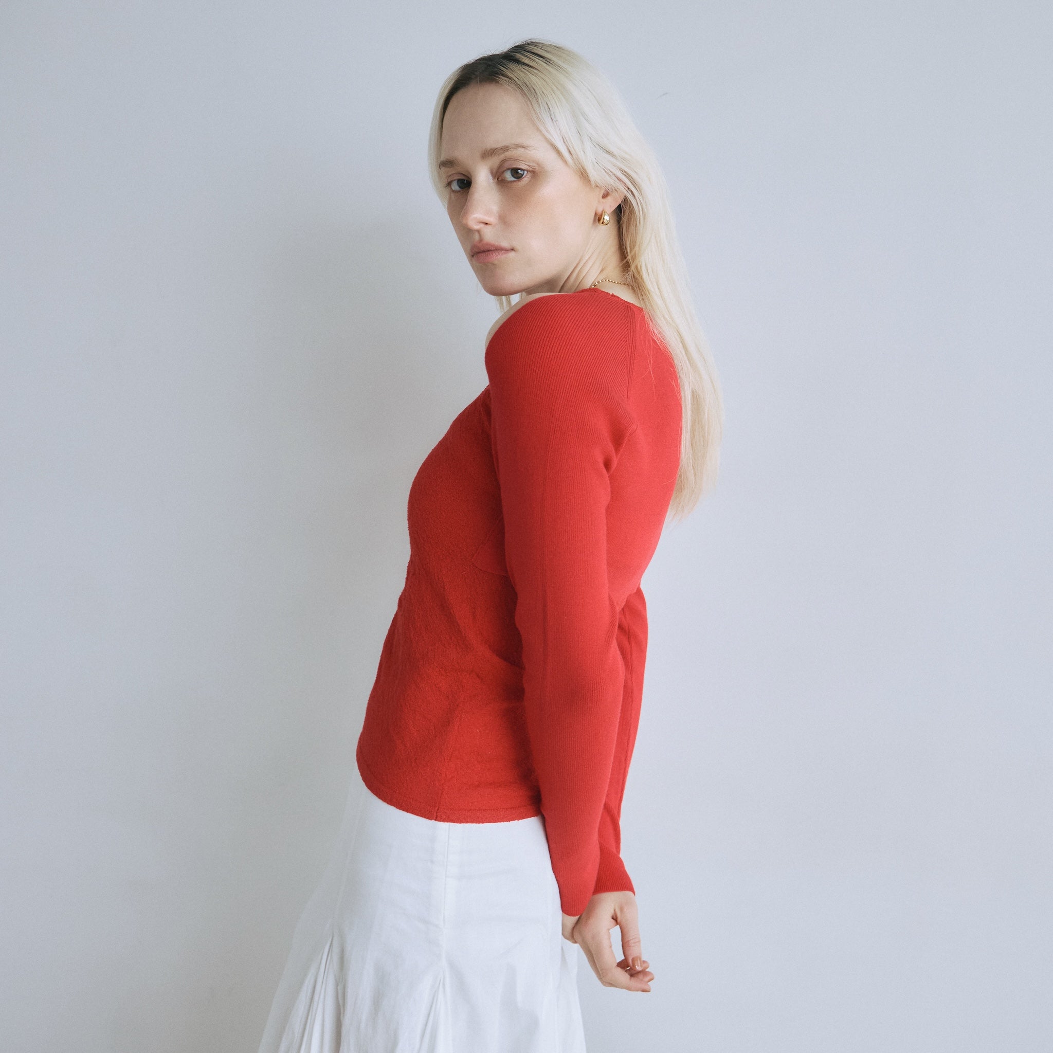 Double Yarn Layered Knit トップス