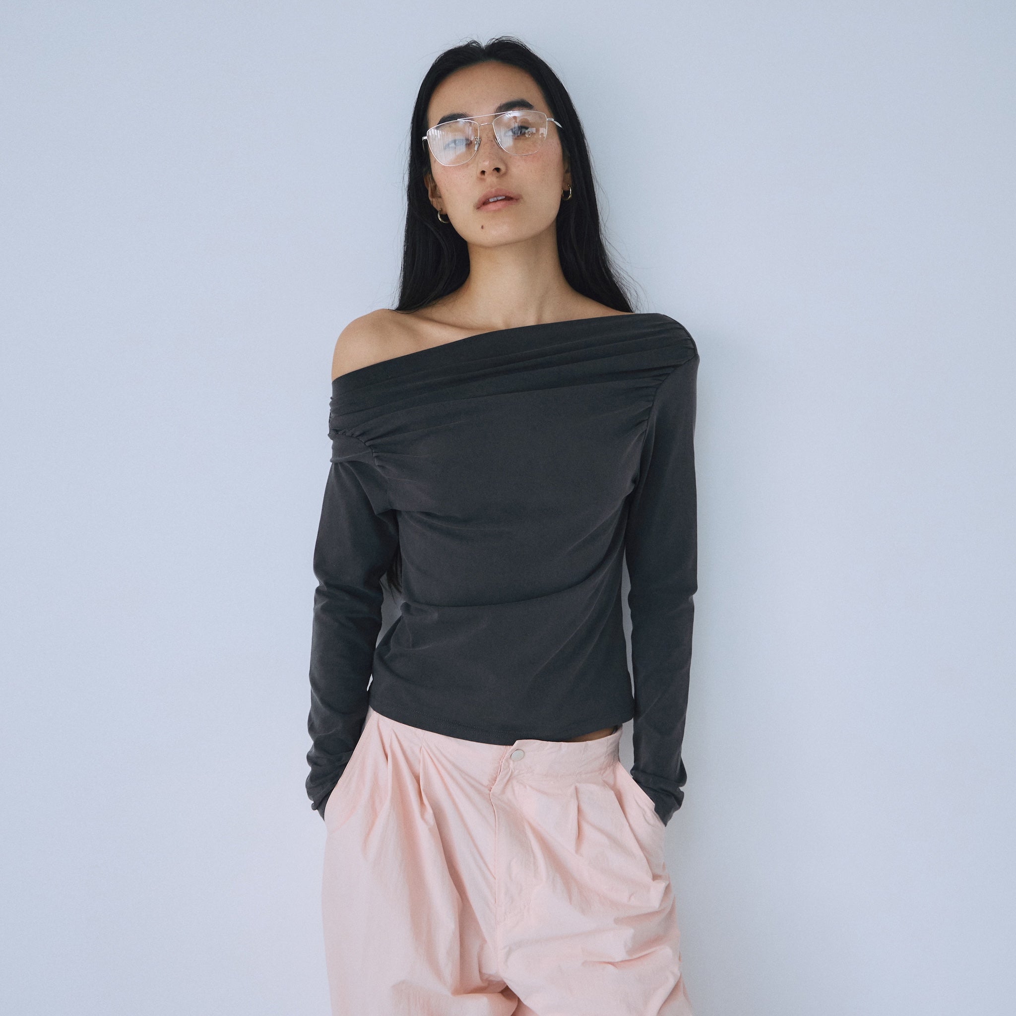 2wayネックデコルテロングスリーブ