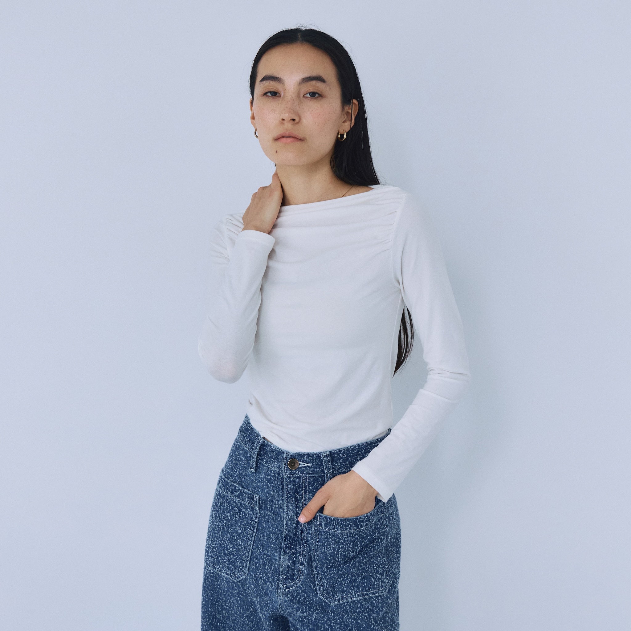 2wayネックデコルテロングスリーブ