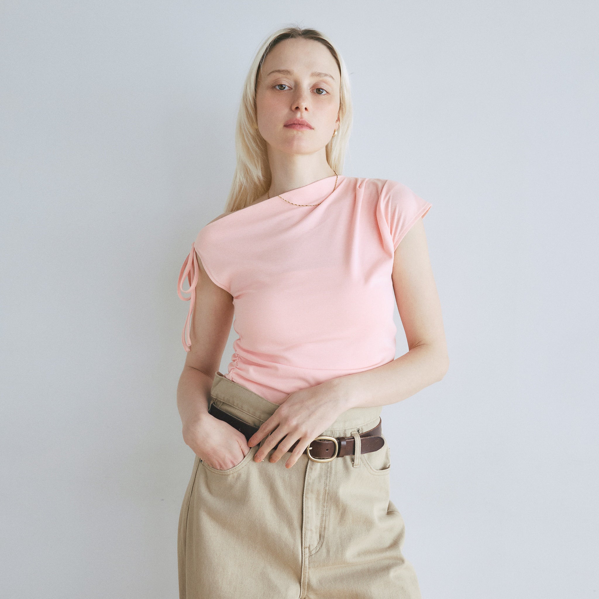 ◇アシンメトリースクエアトップス◇ Asymmetrical drape shirt/アシンメトリードレープシャツ（シャツ