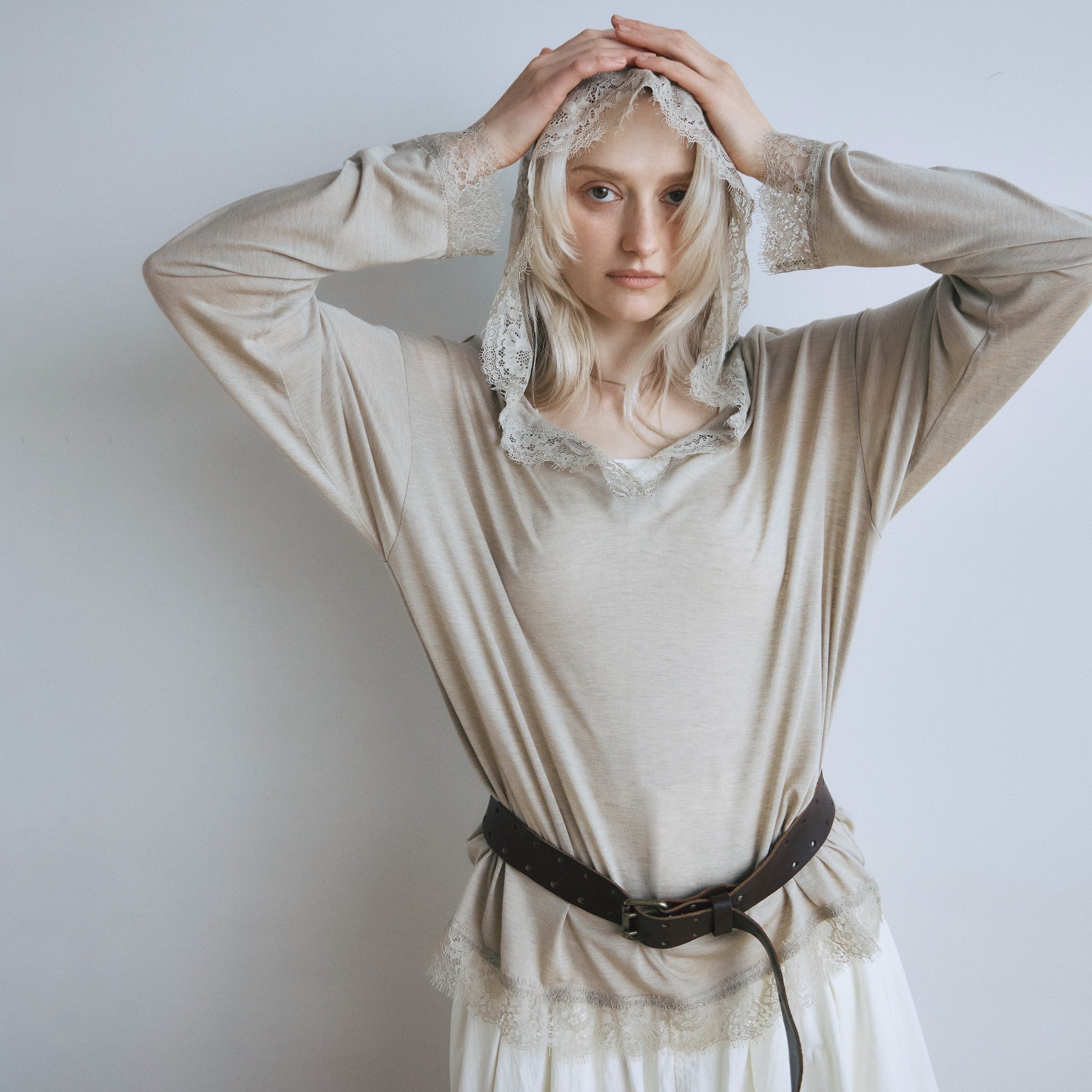 Airy Lacy Relax Hoodie Top