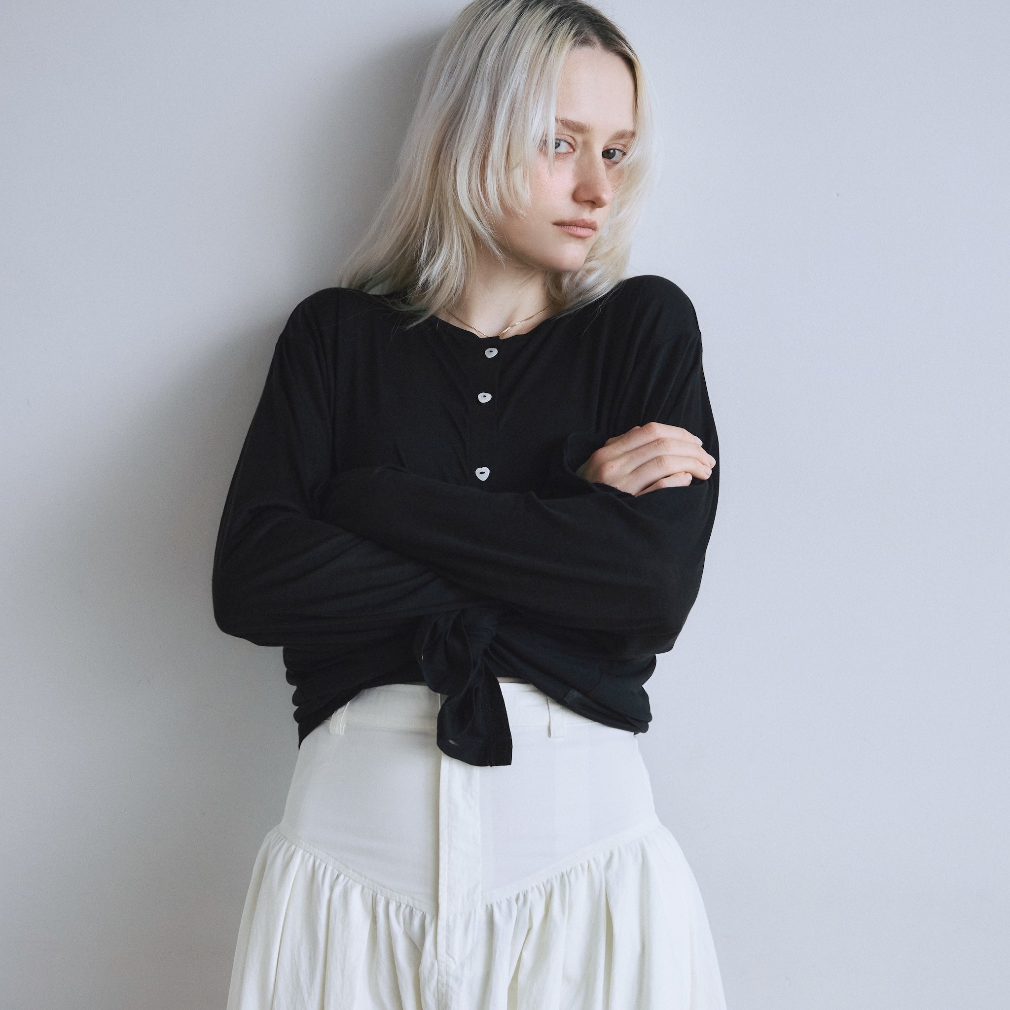 Heart Button Airy Cardigan