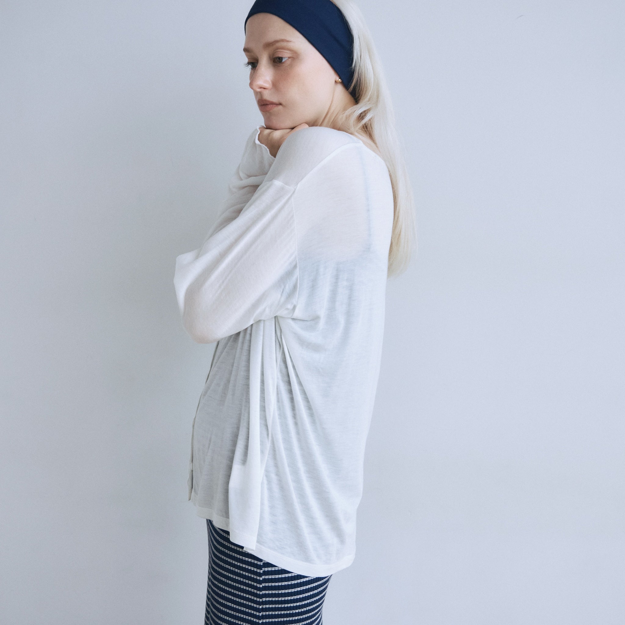 Heart Button Airy Cardigan