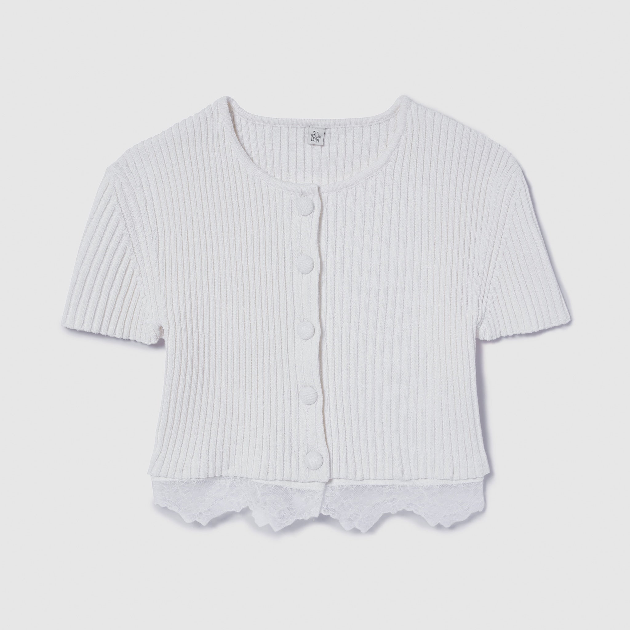 Laceコンビ2way Knitカーディガン