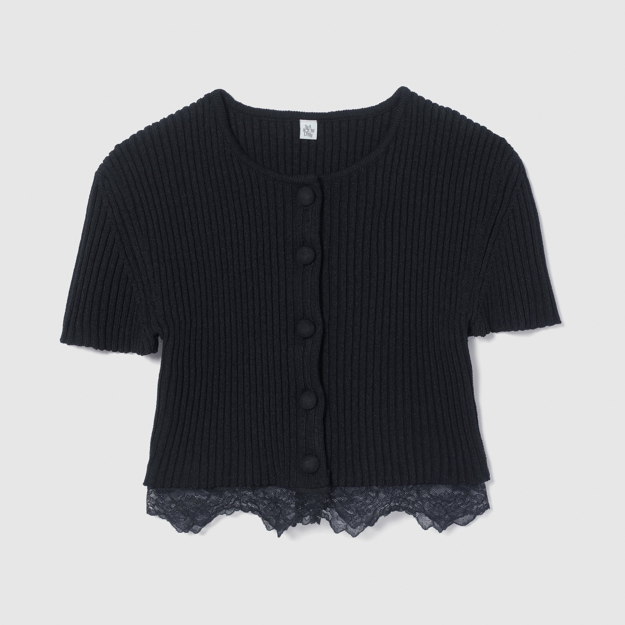 Laceコンビ2way Knitカーディガン