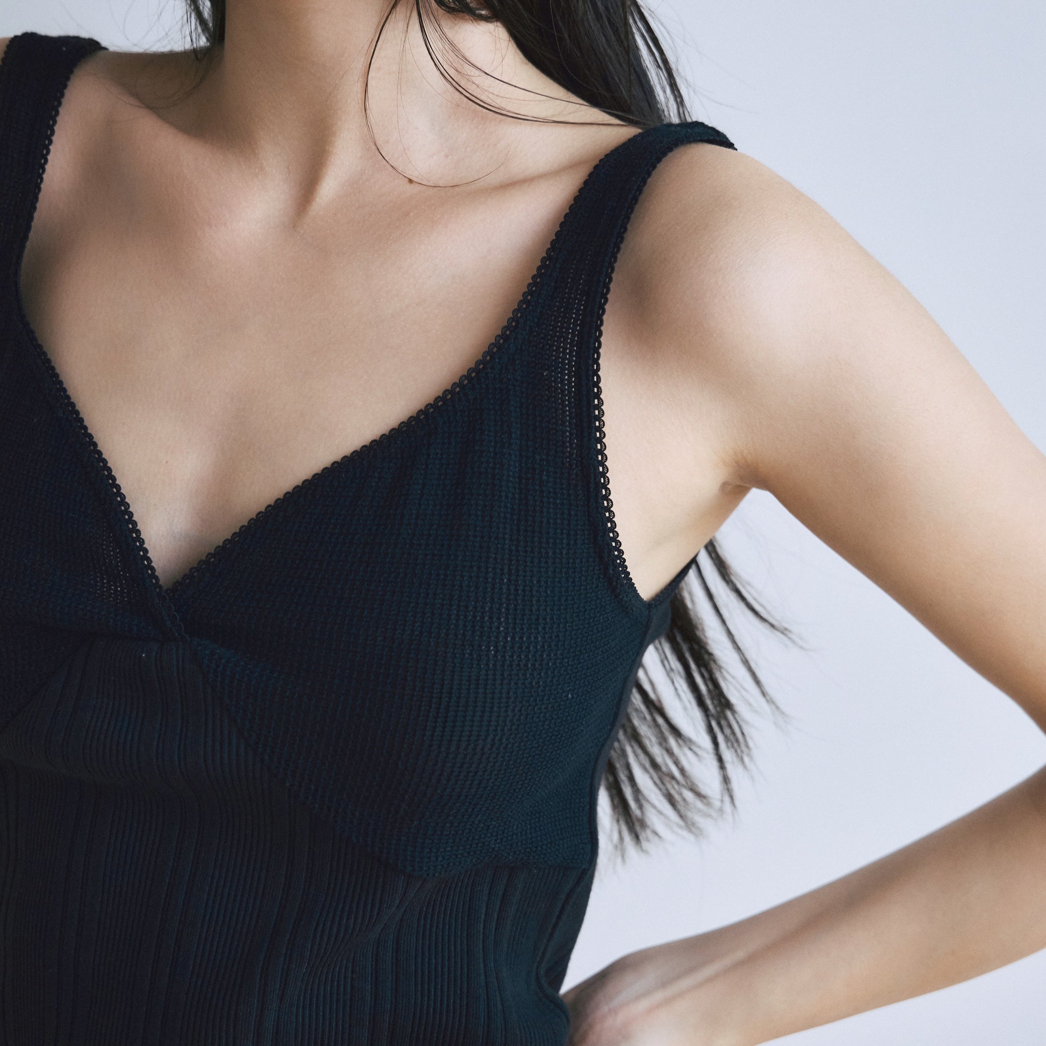 Random RIB Mesh Cup Camisole