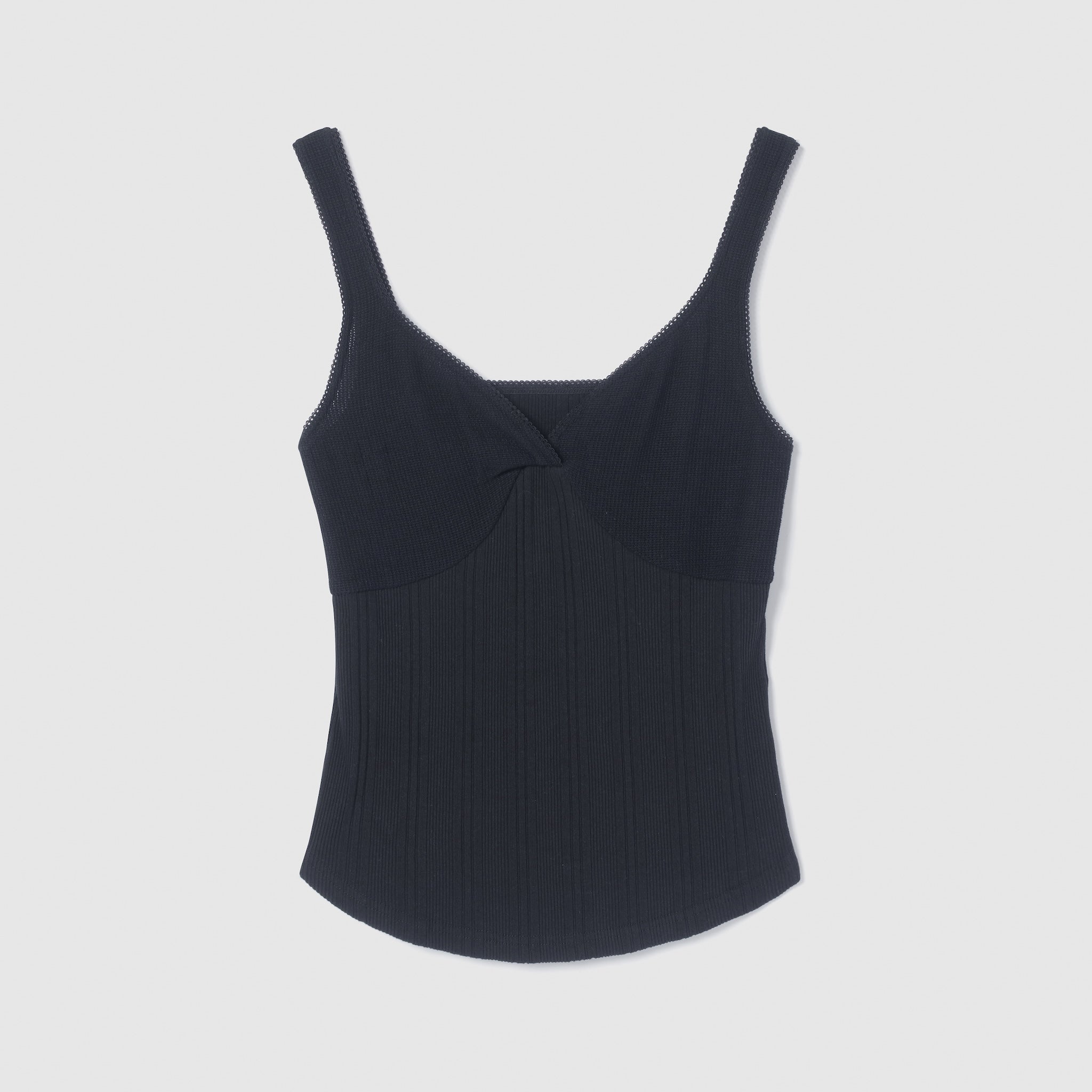 Random RIB Mesh Cup Camisole