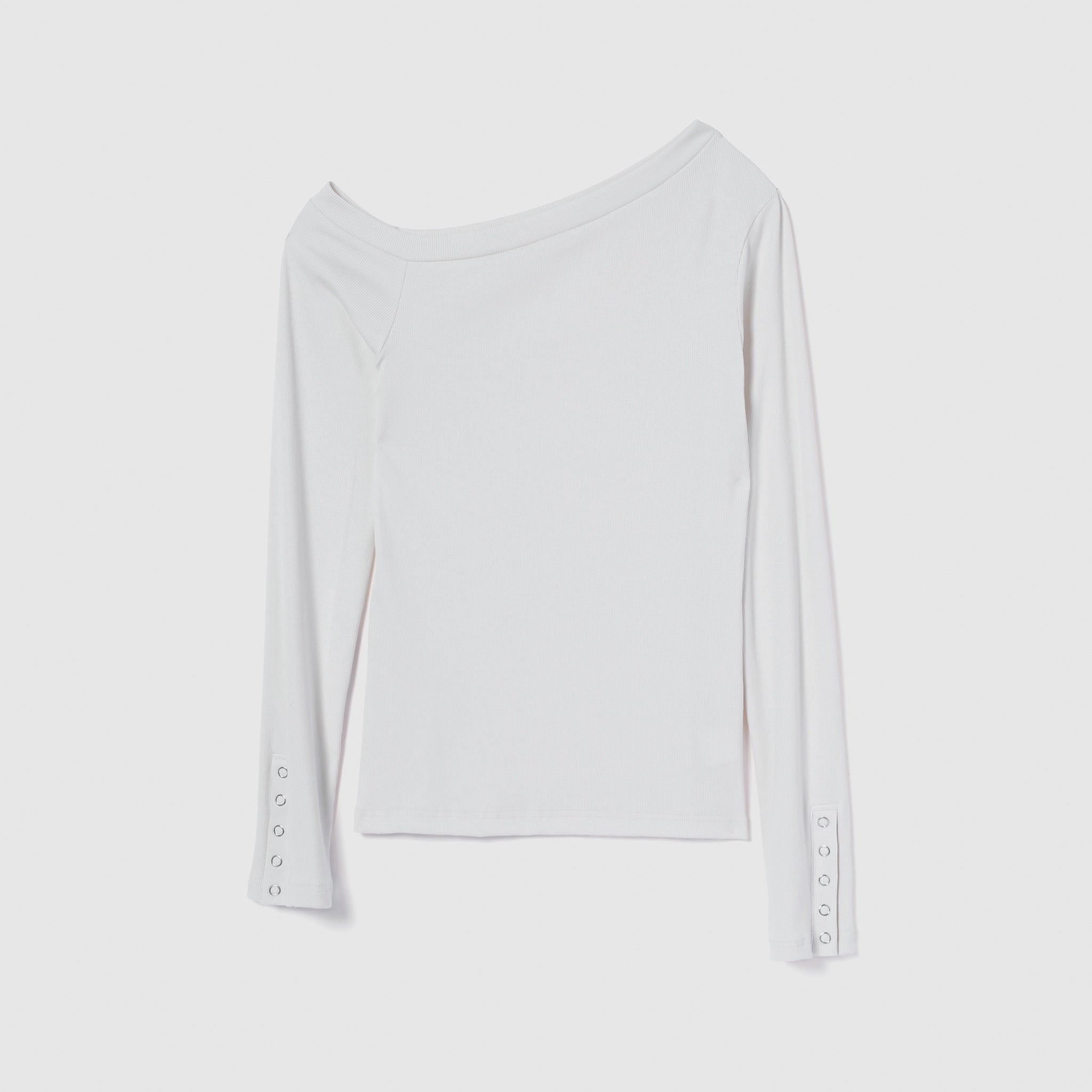 Buttonディティールワンショルダートップス