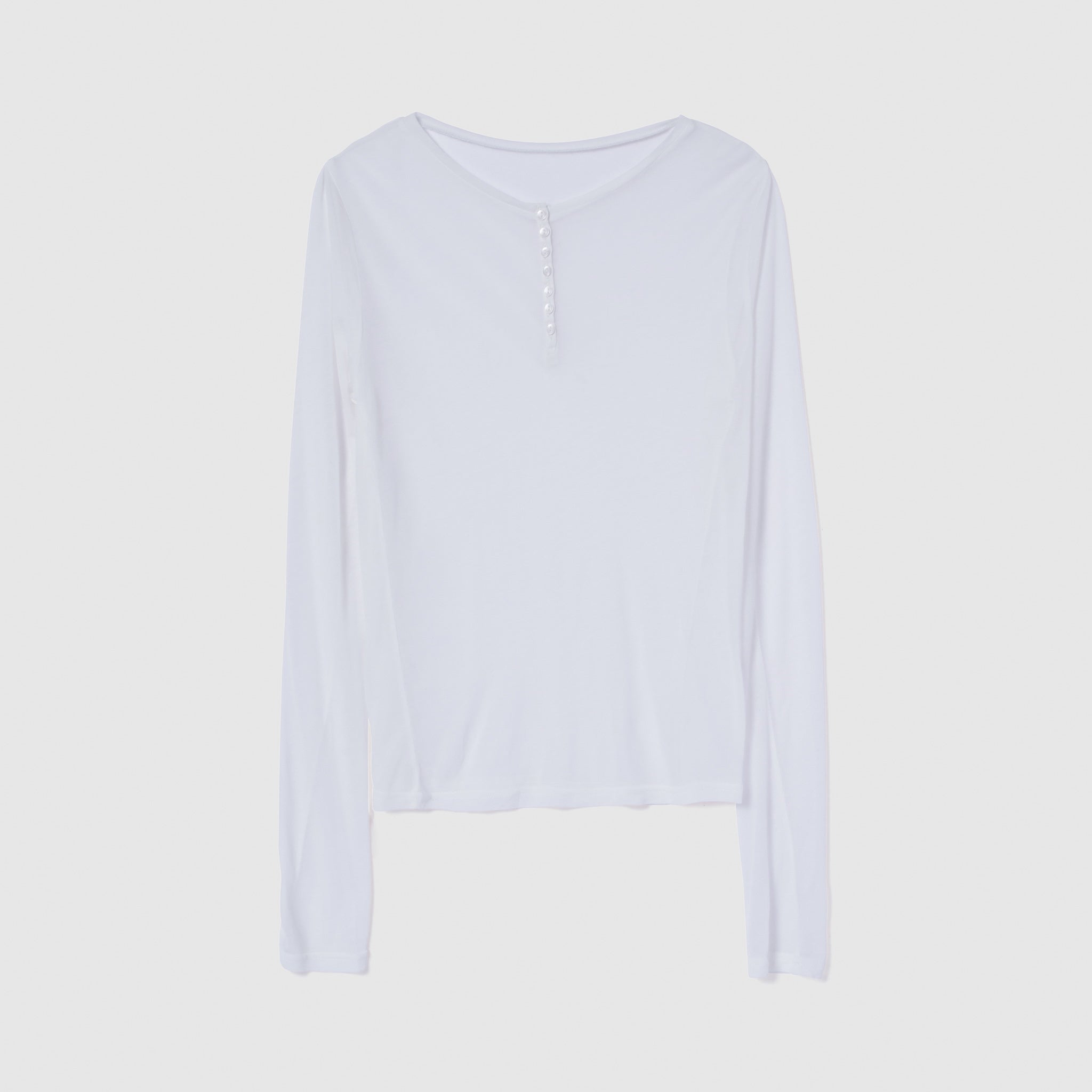 【そうちゃんすみちゃん】ヘンリーネックエアリートップス wfeld(フェルド) Asym Grid Henley Neck Shirt アシンメトリー
