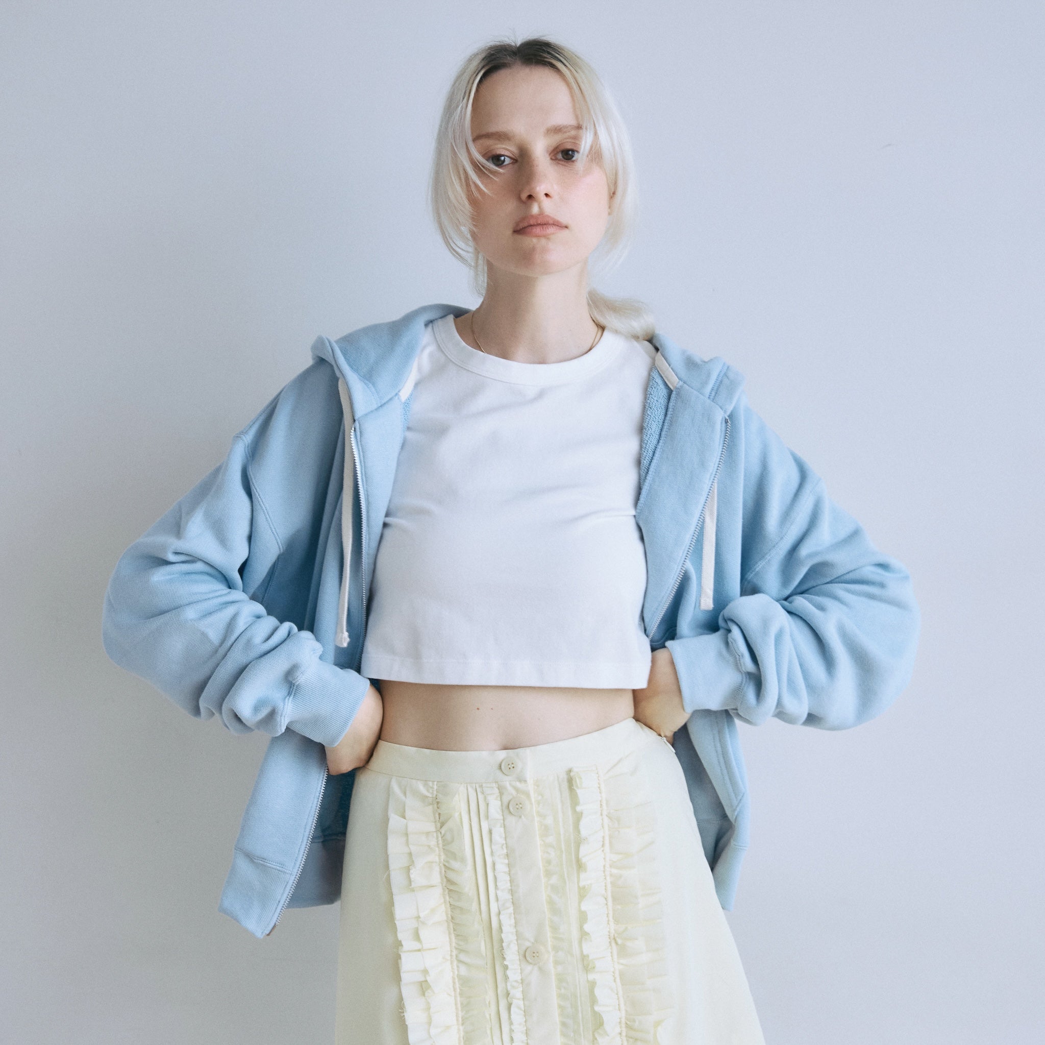 Light Cotton Sweat Zip フーディー