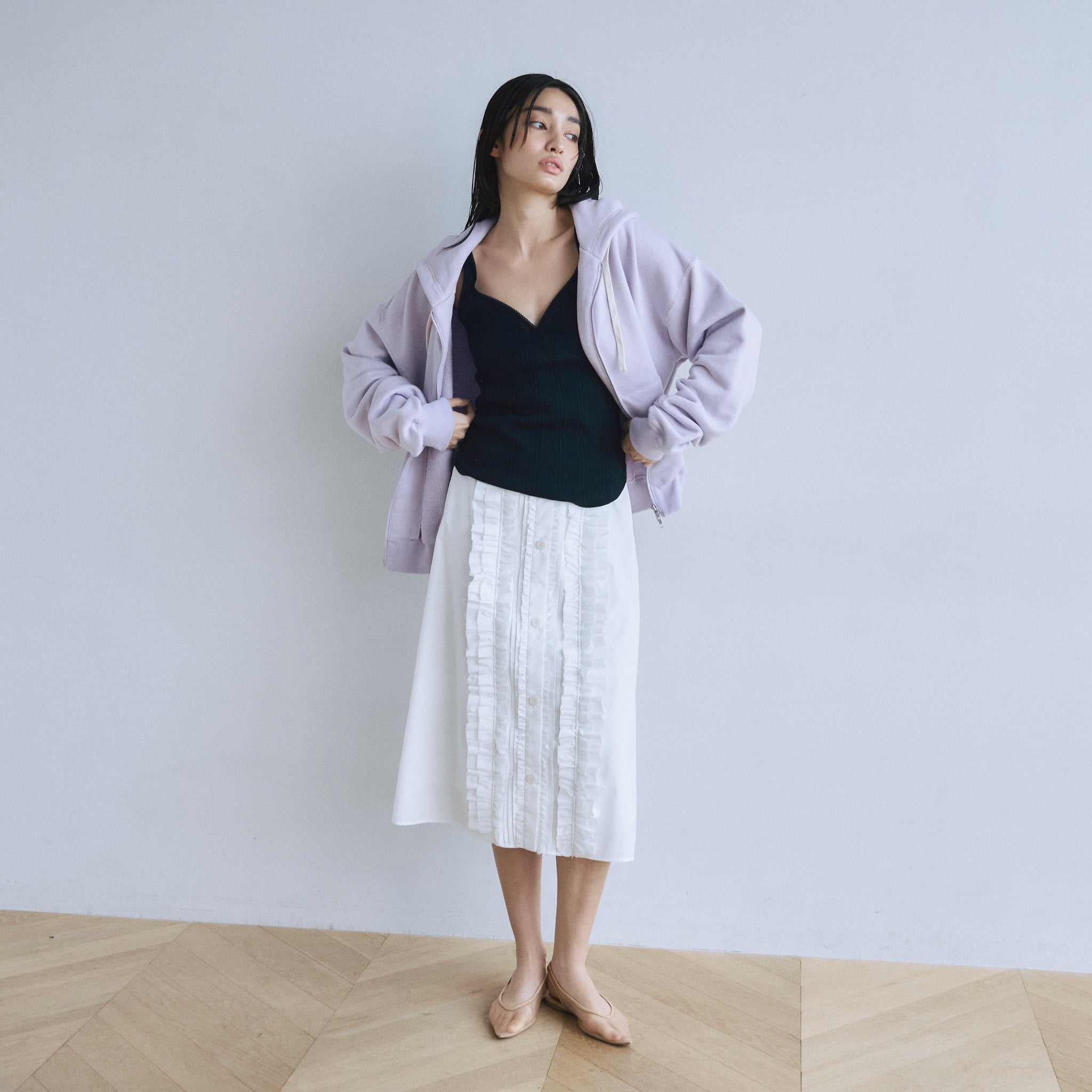 Light Cotton Sweat Zip フーディー