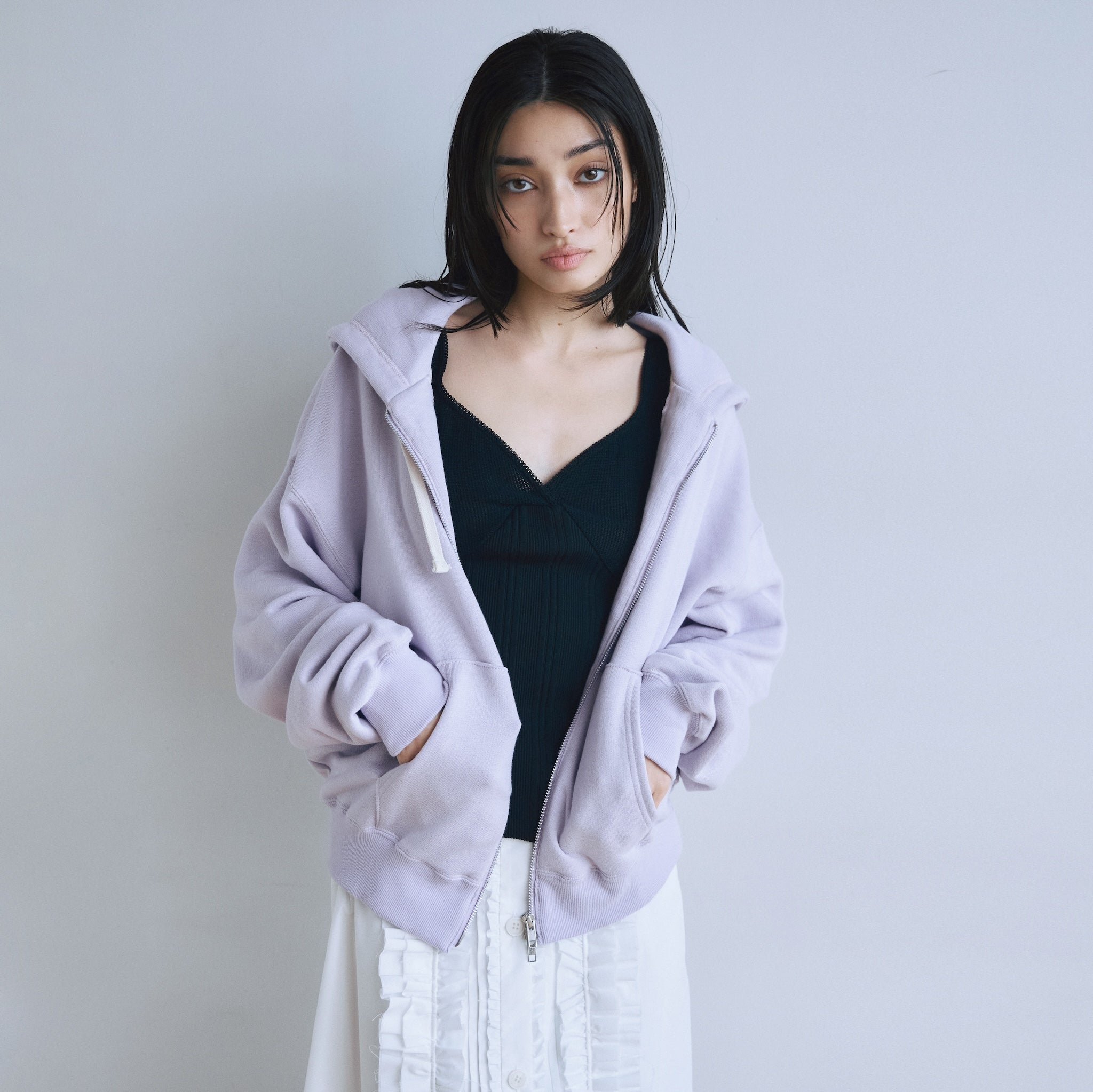 Light Cotton Sweat Zip フーディー