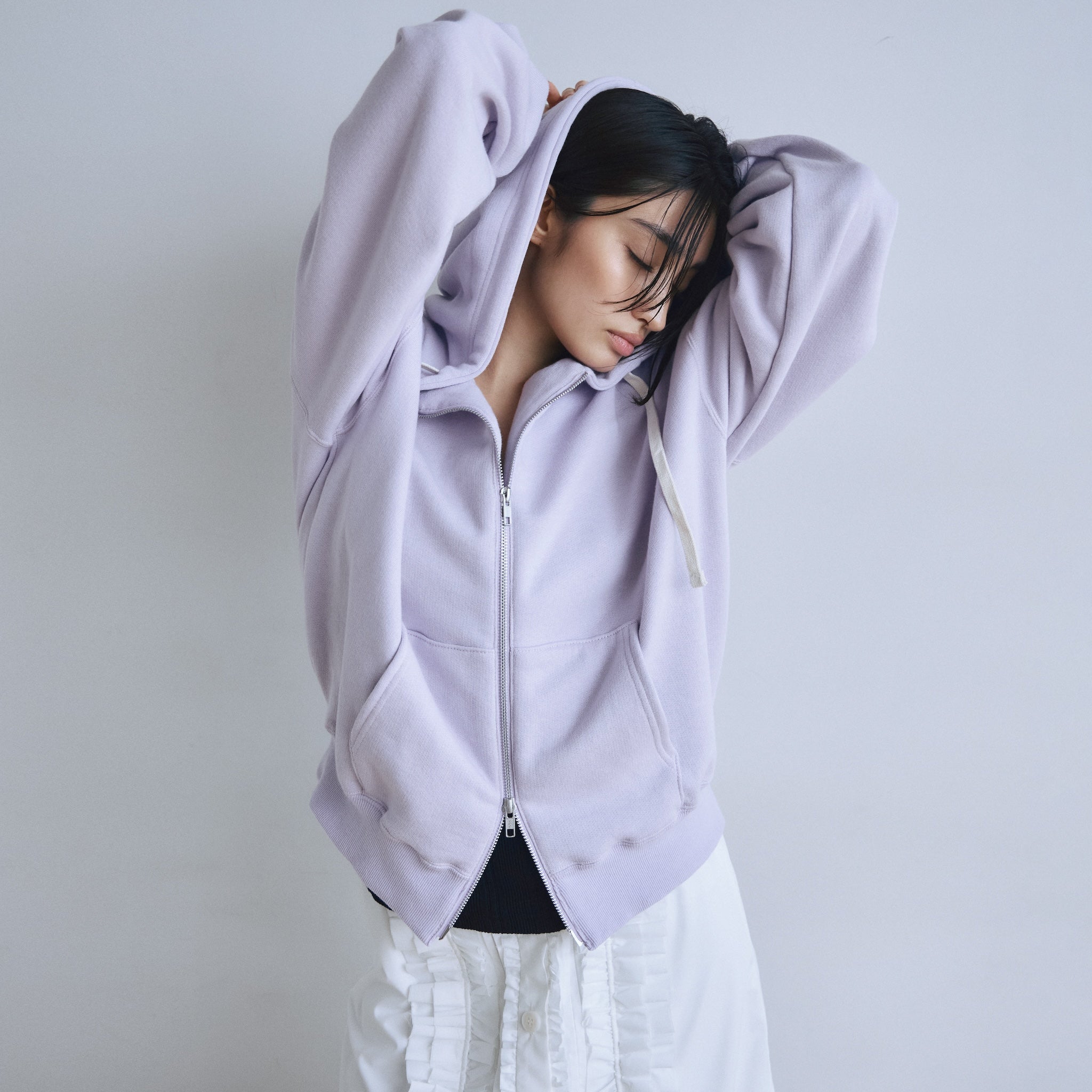 Light Cotton Sweat Zip フーディー