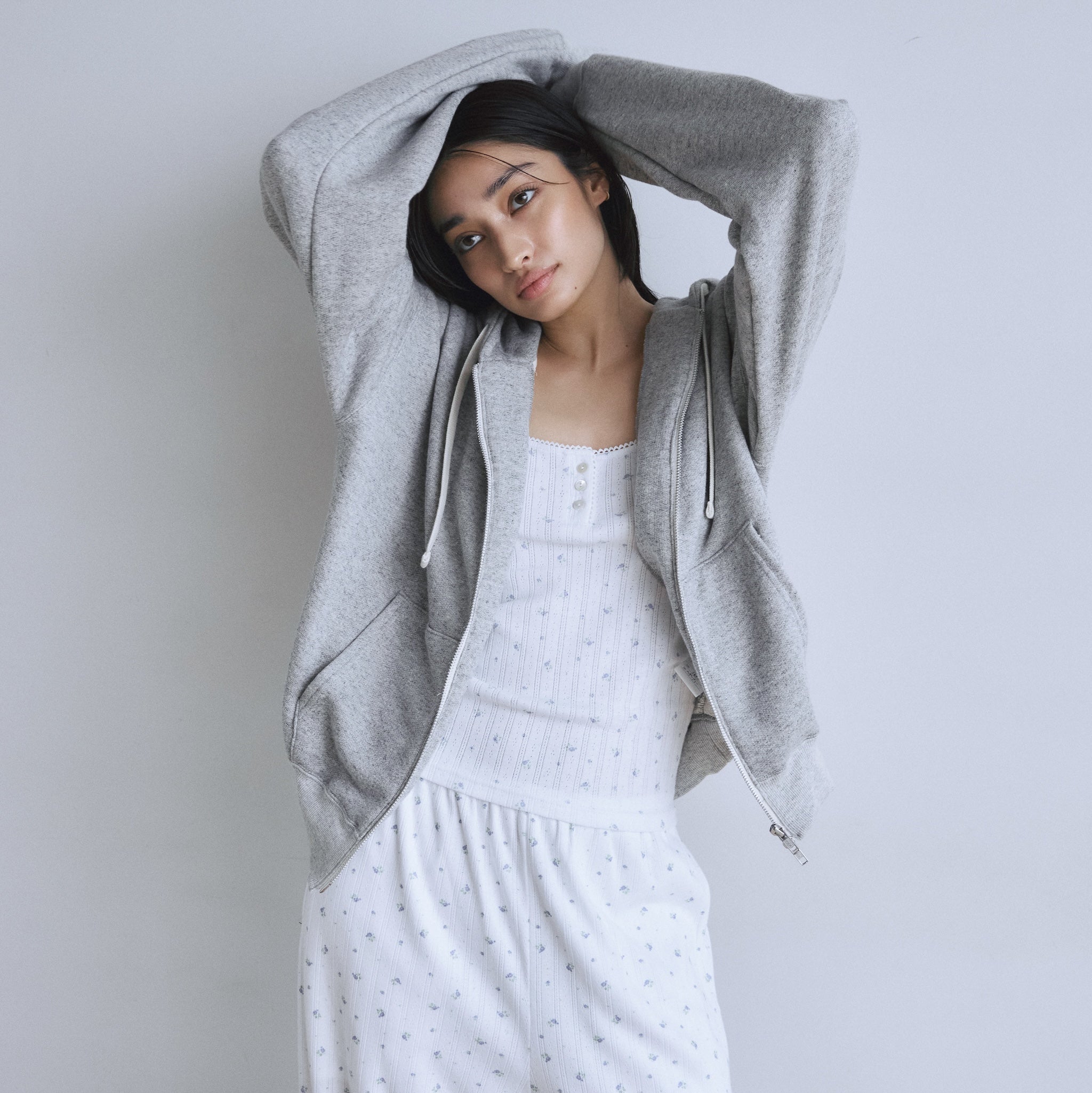 Light Cotton Sweat Zip フーディー