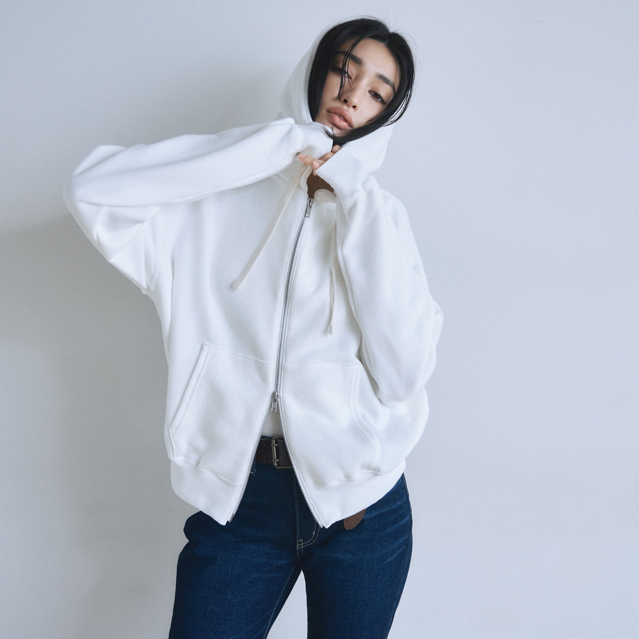 Light Cotton Sweat Zip フーディー